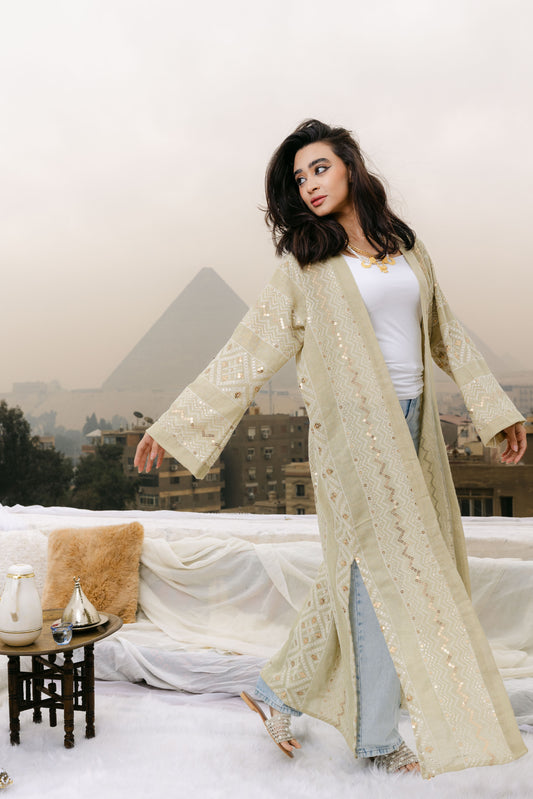 Jamila kaftan in sage green