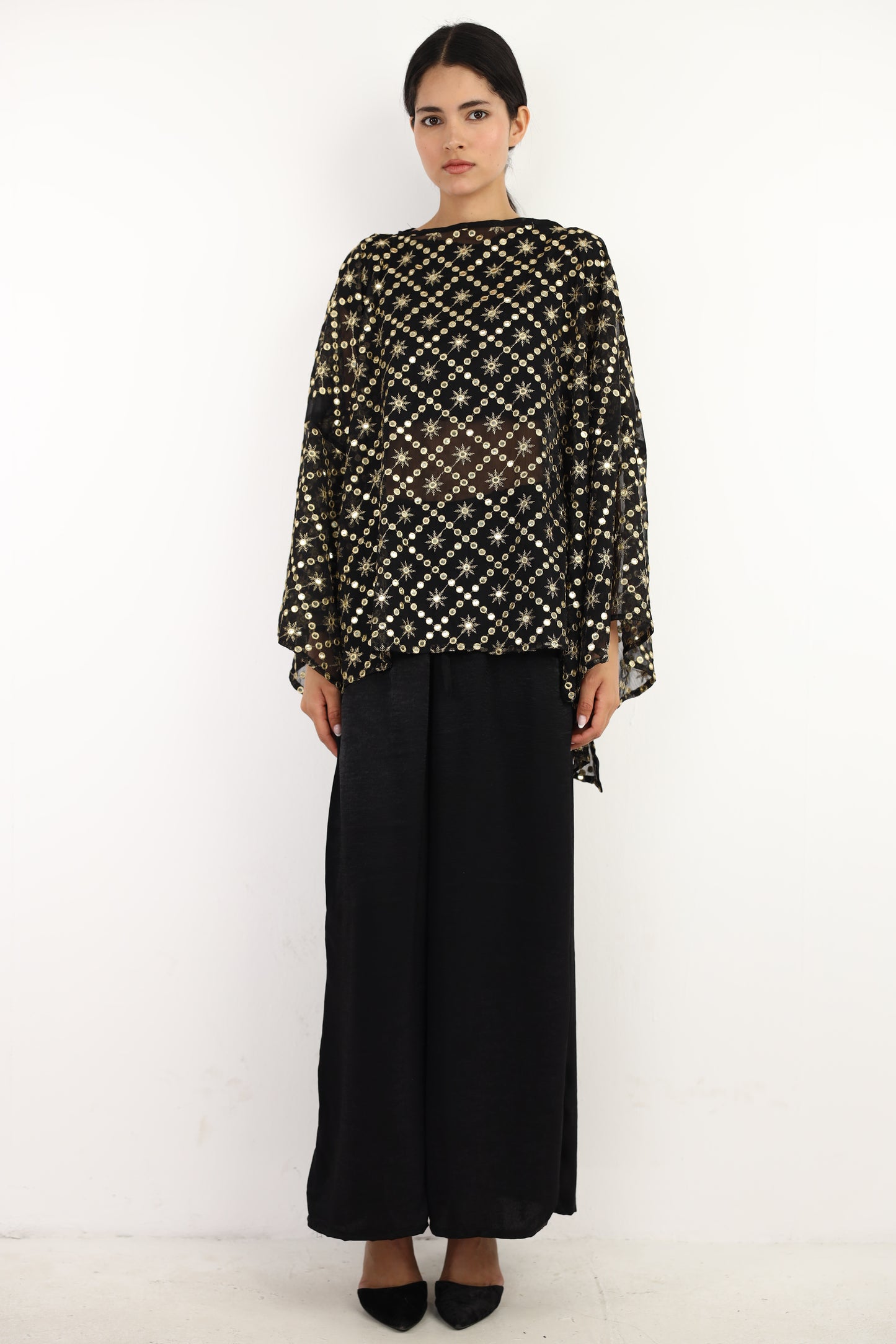 Fantasy mirror top in black