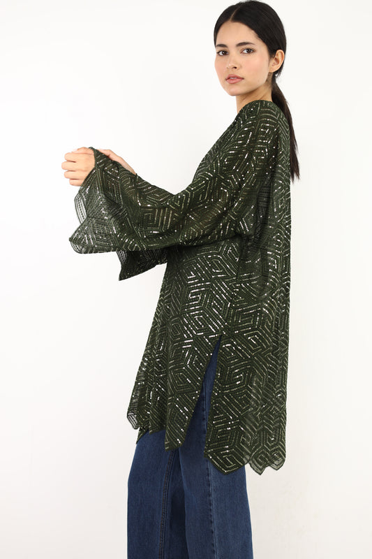 Full moon cardigen in olive