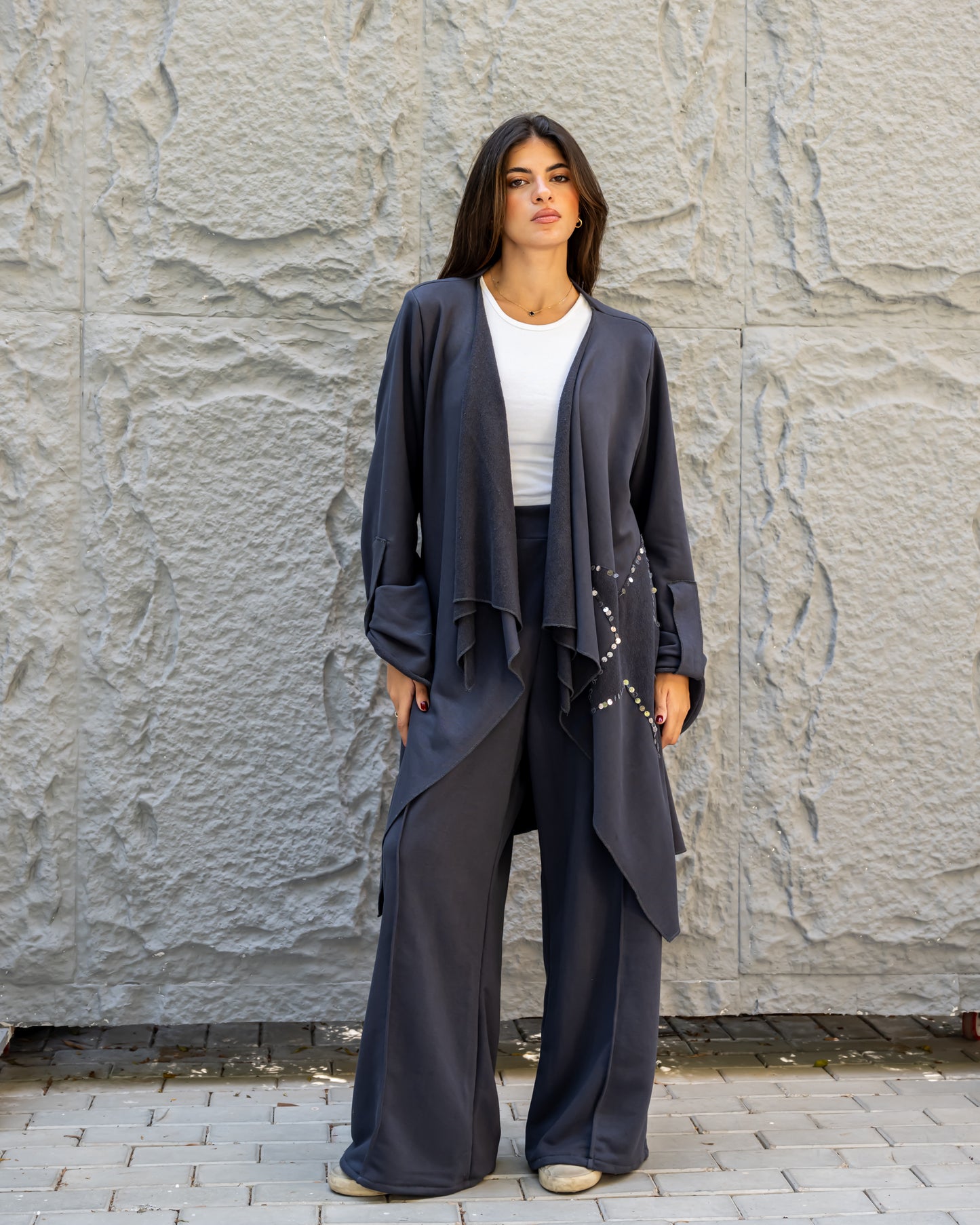 Star allure cardigen in grey
