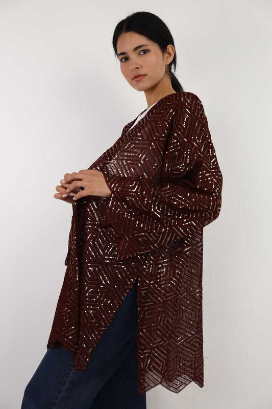 Full moon cardigen in burgandy