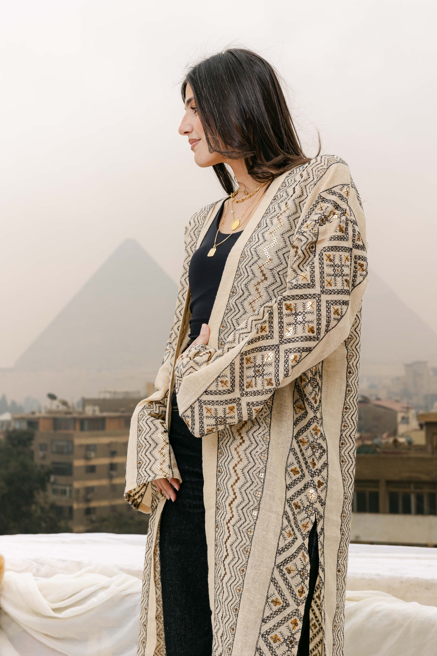 Jamila kaftan in beige