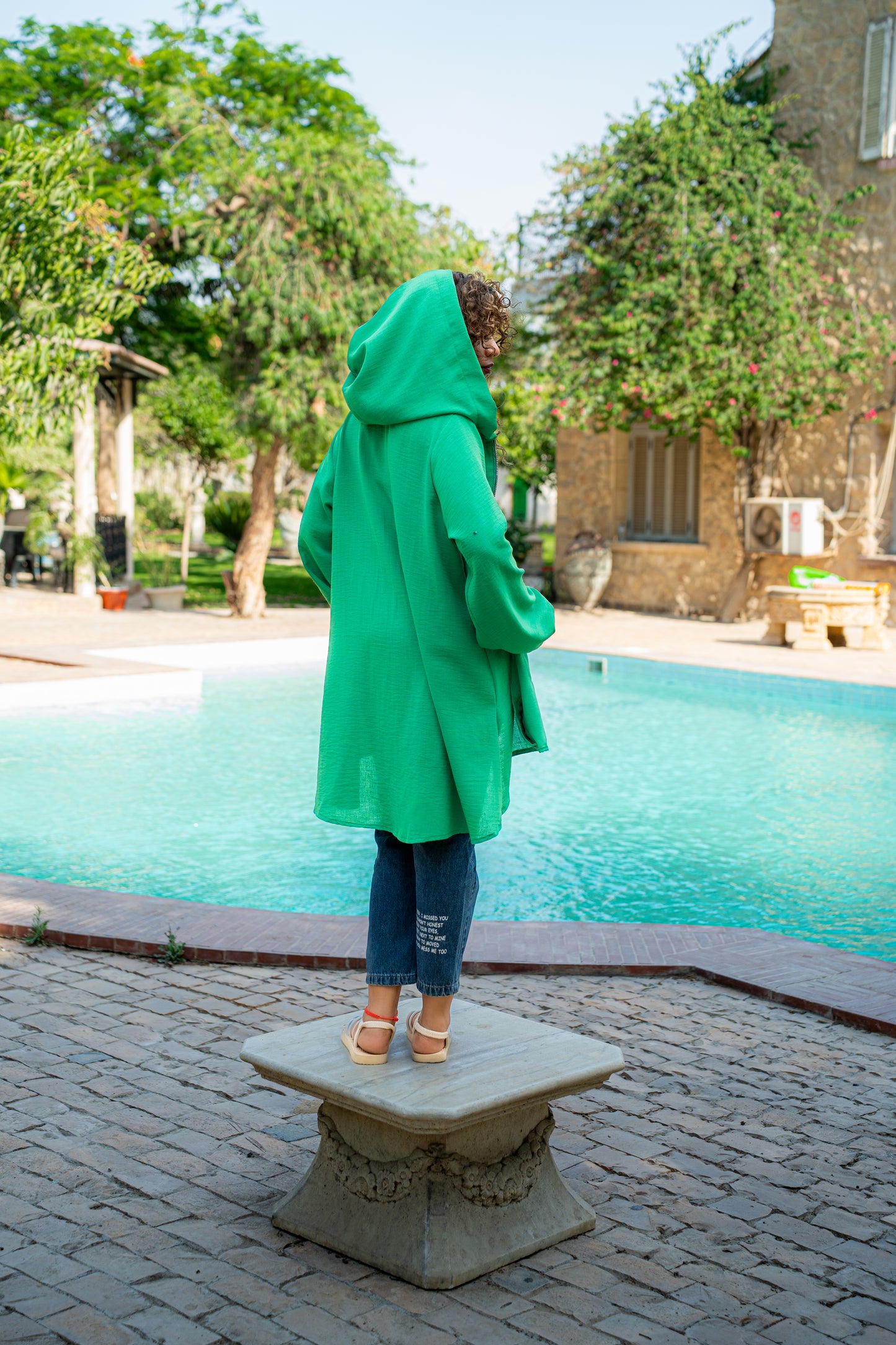 Sol zip top in green