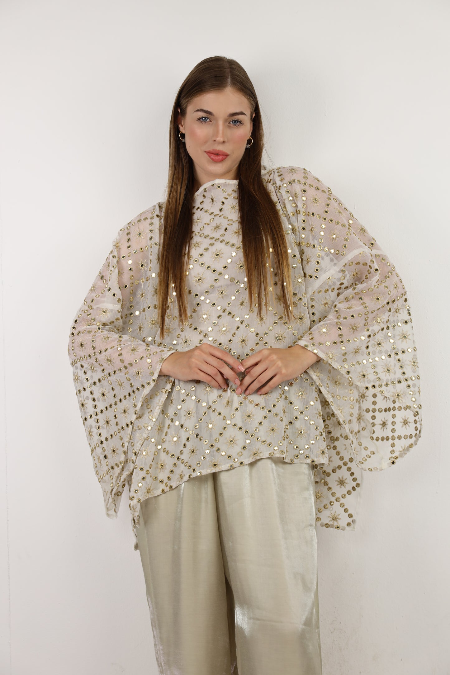 Fantasy mirror top in offwhite