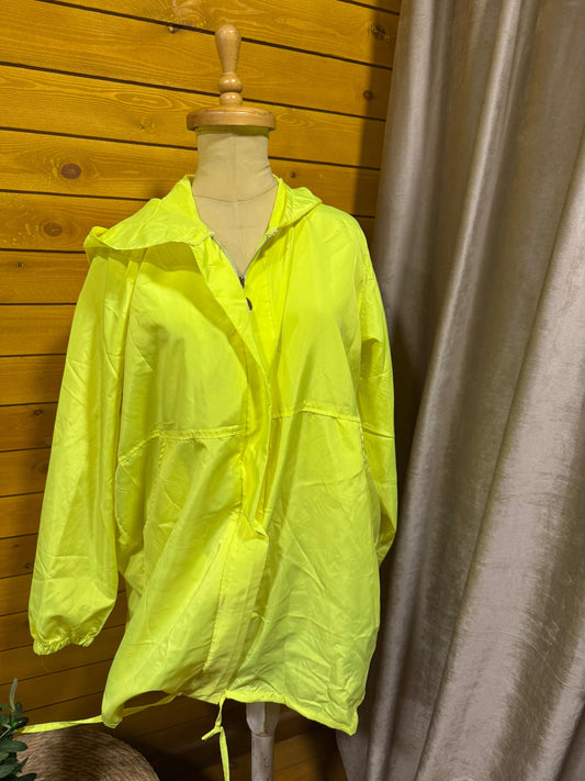 Waterproof neon yellow wings jacket