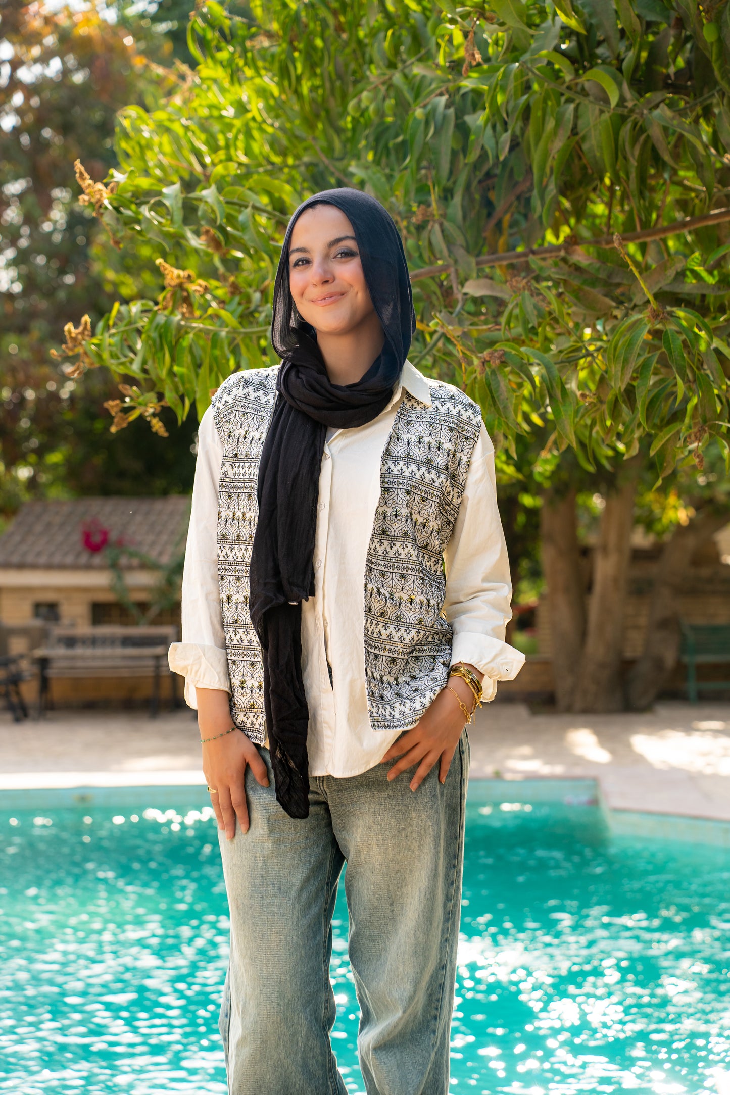 Arabesque vest in offwhite