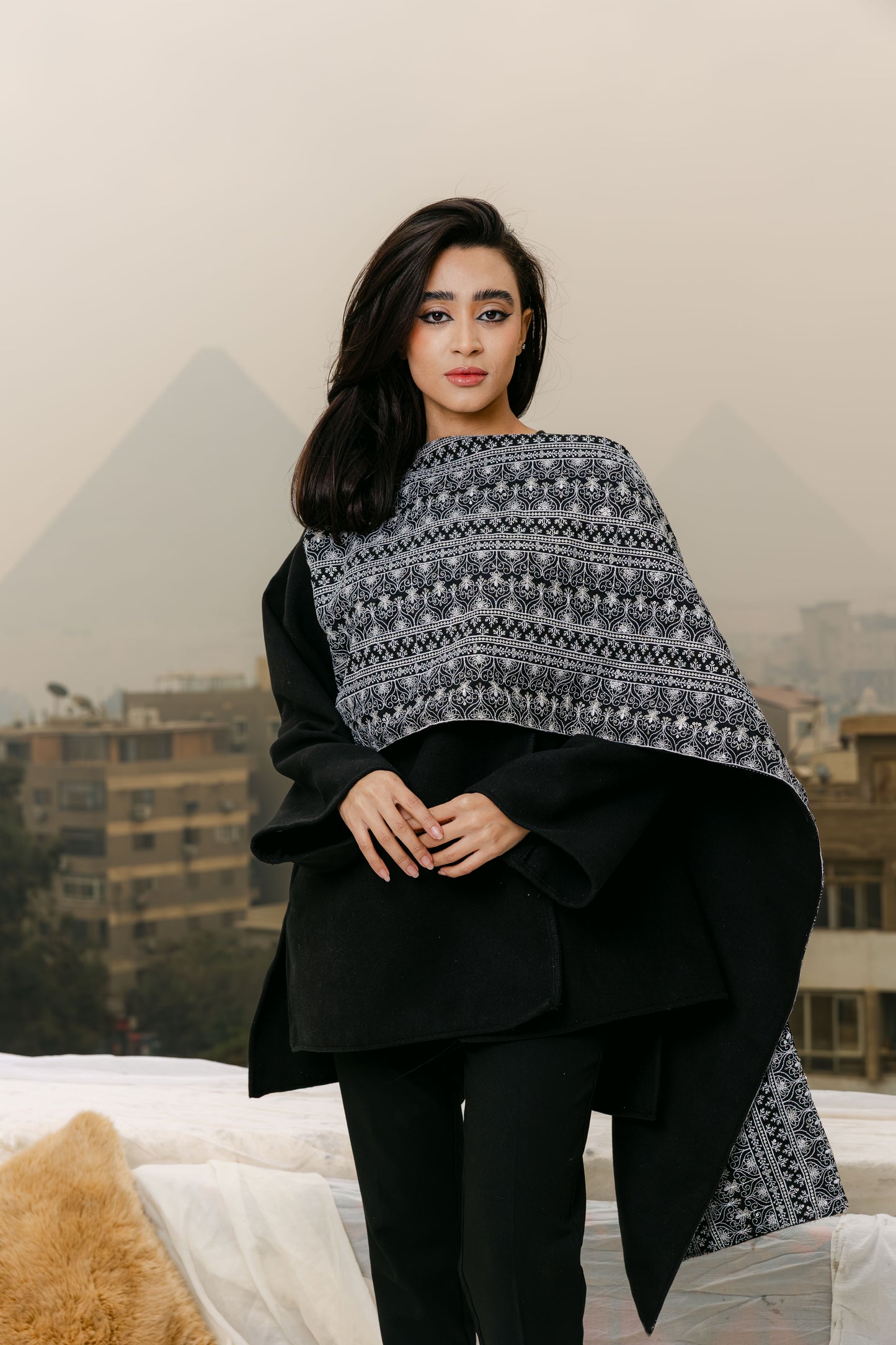 Amber jacket with attachable scarf