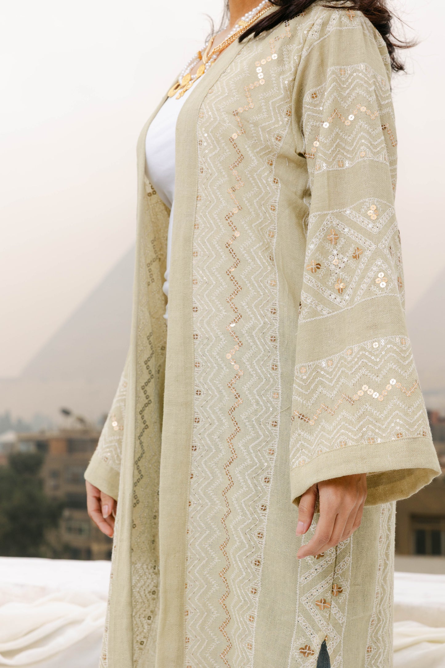 Jamila kaftan in sage green