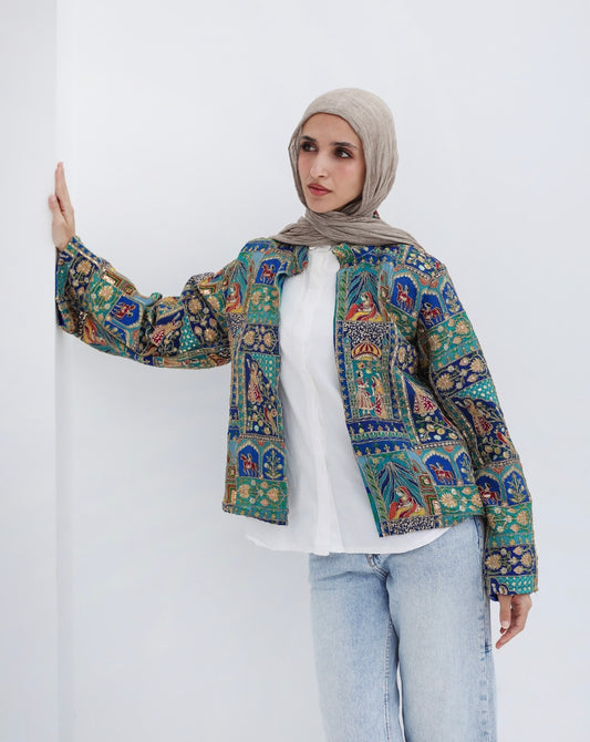 Mehraja jacket in turquoise