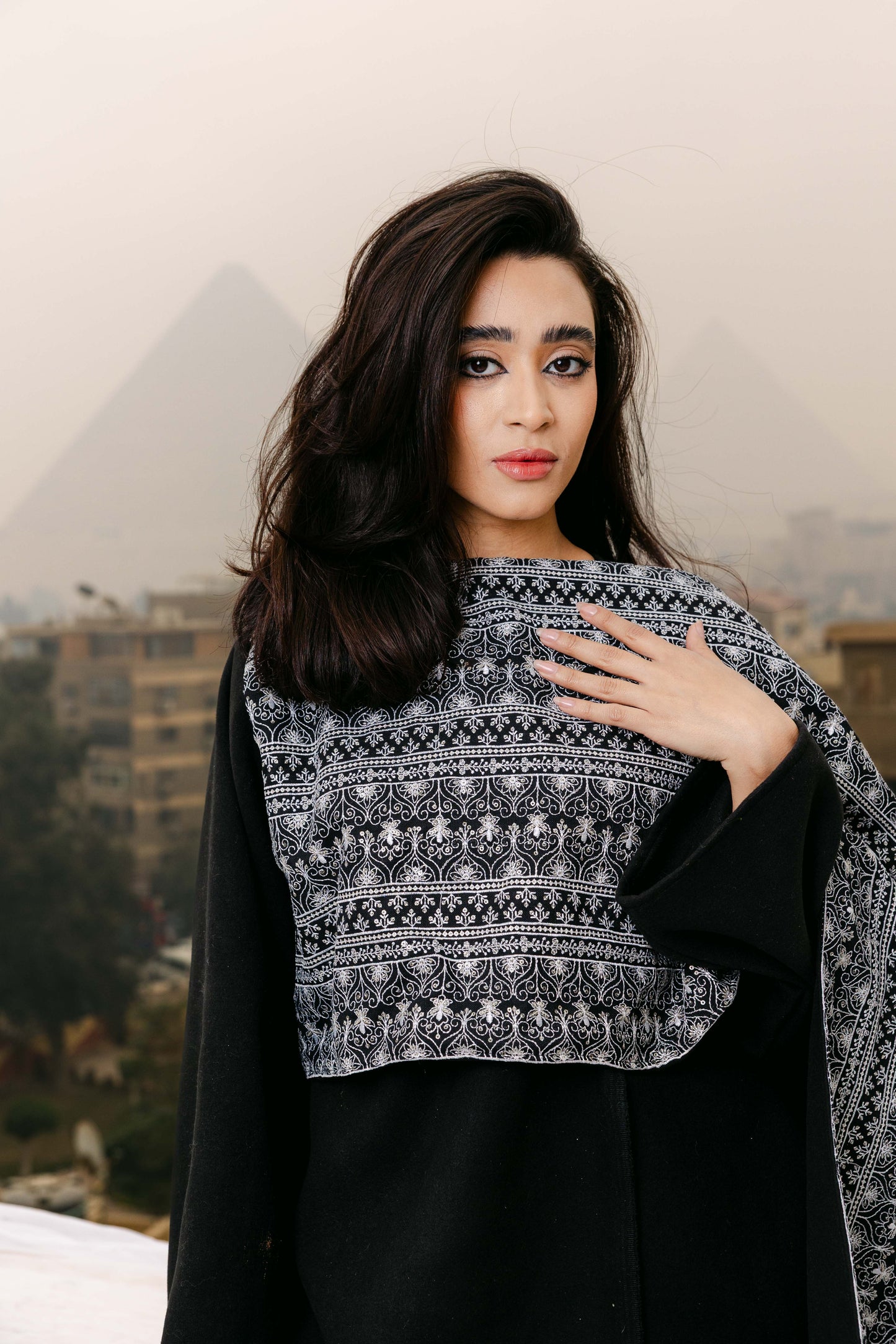 Amber jacket with attachable scarf