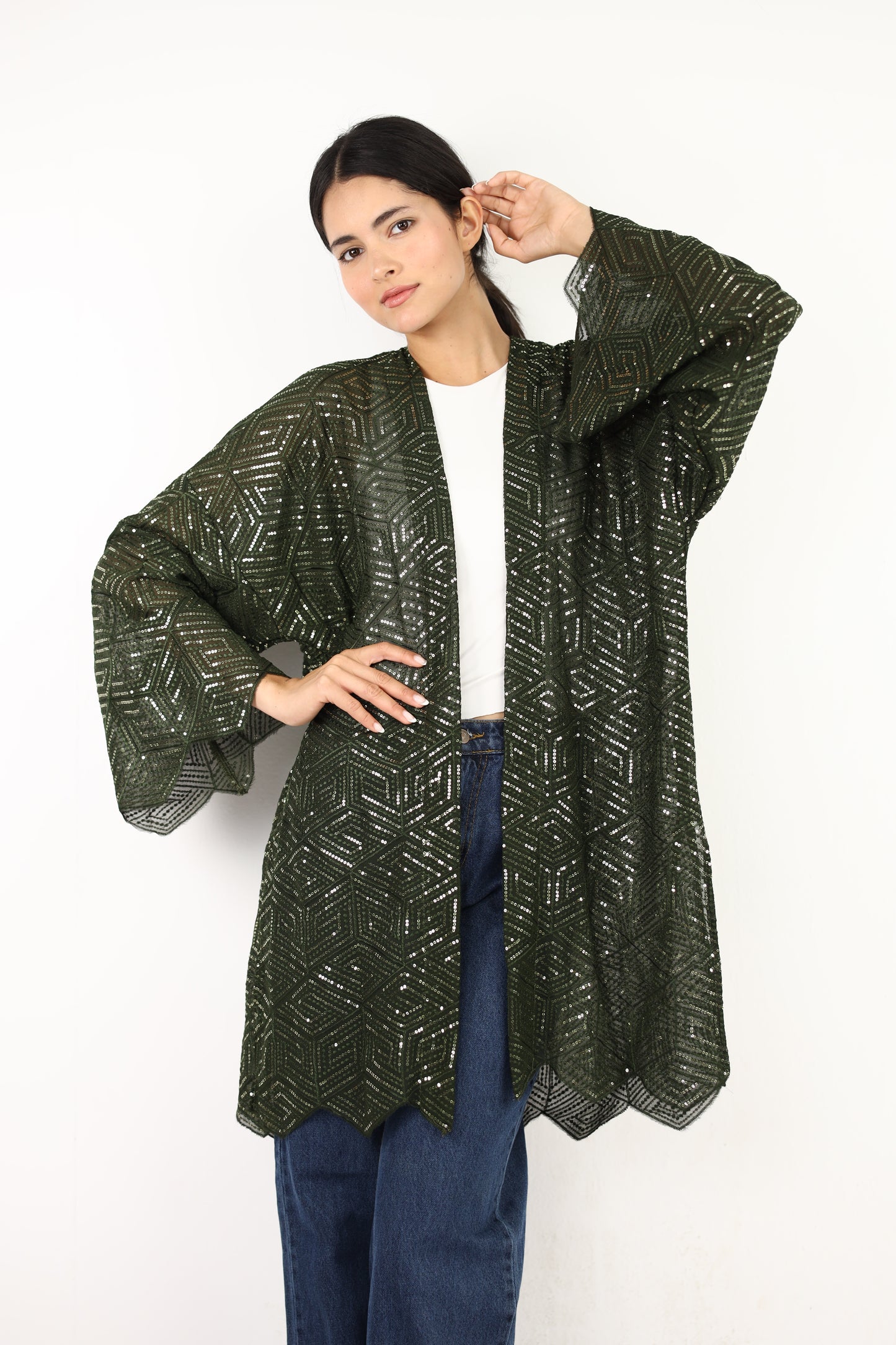 Full moon cardigen in olive