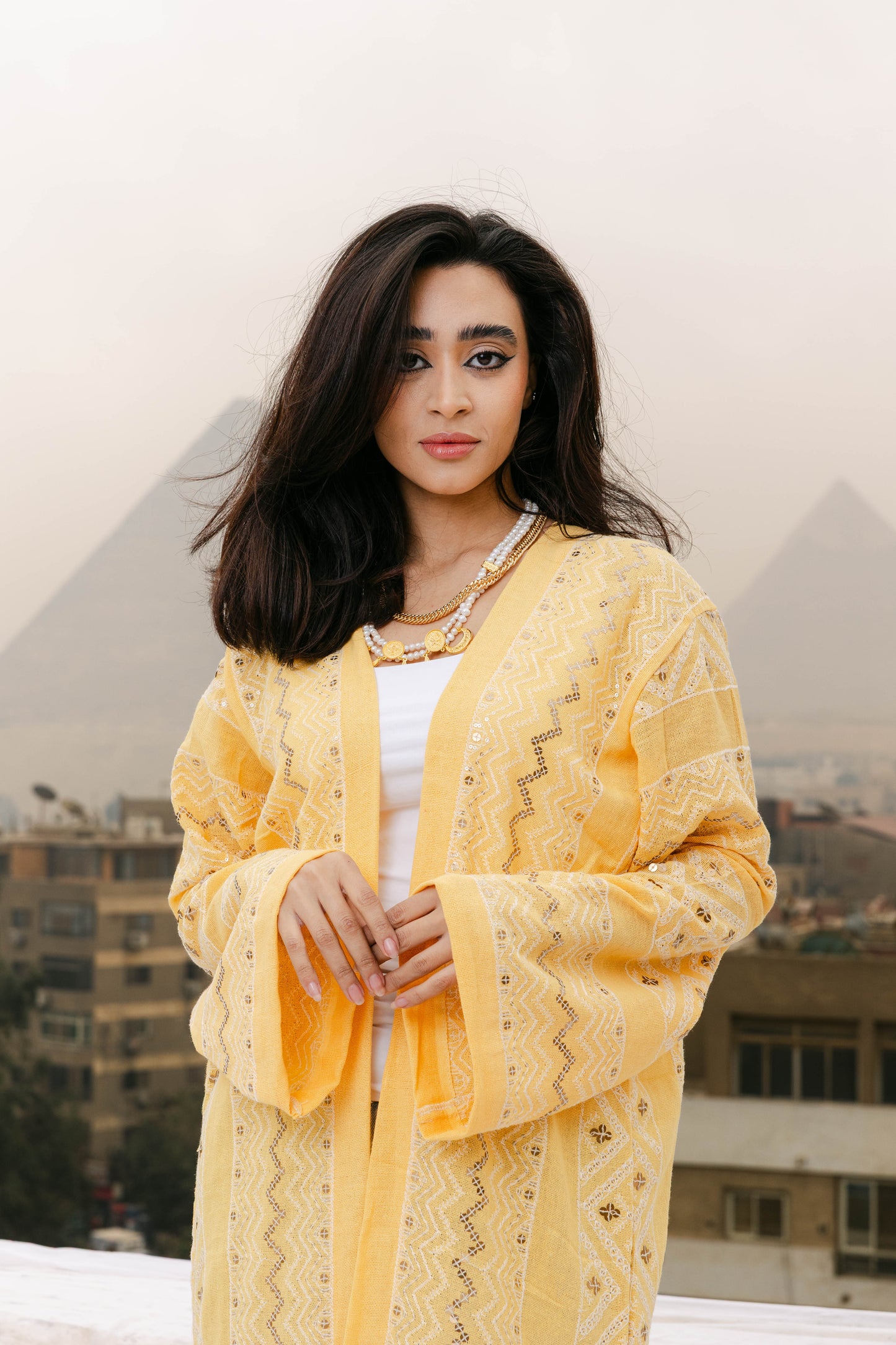 Jamila kaftan in yellow