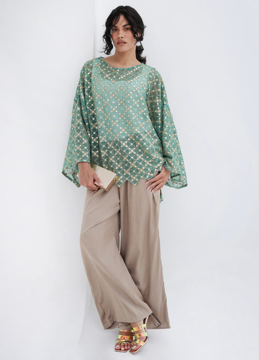 Mirror top in turquoise