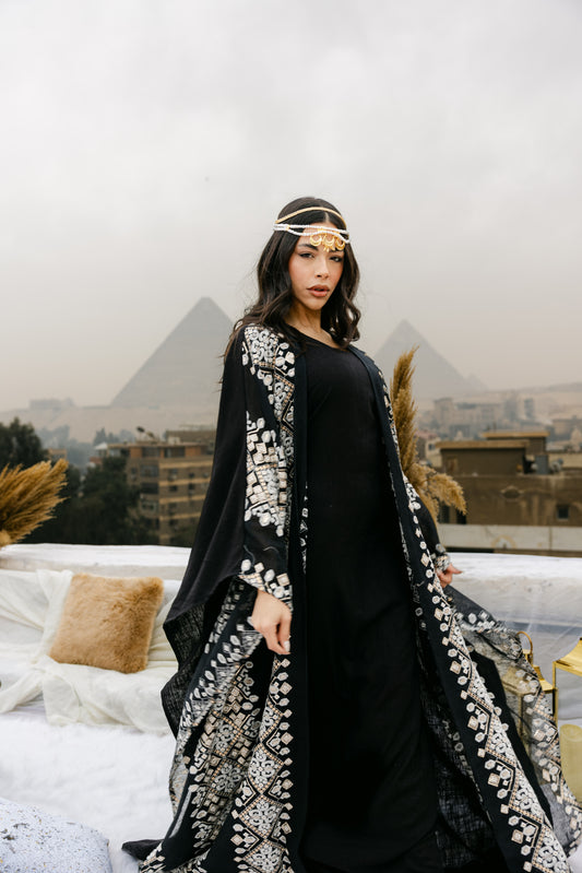 Black linen bazic dress