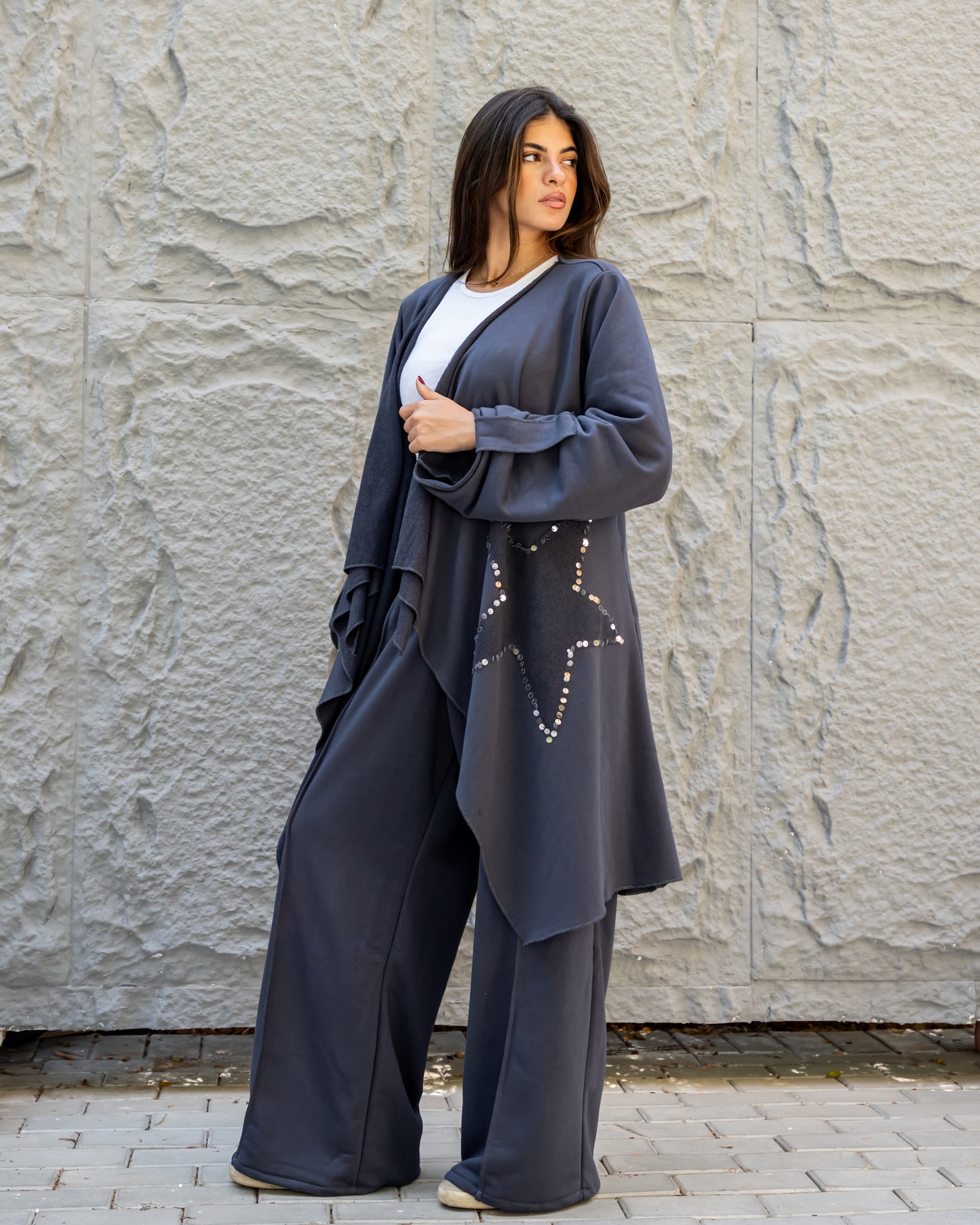 Star allure cardigen in grey