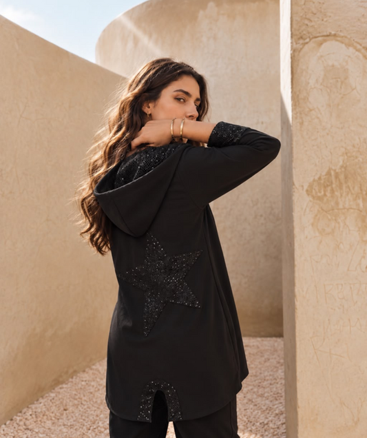Bling Star Cardigan in black