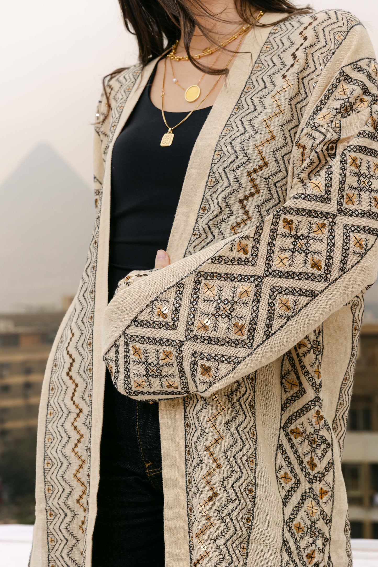 Jamila kaftan in beige