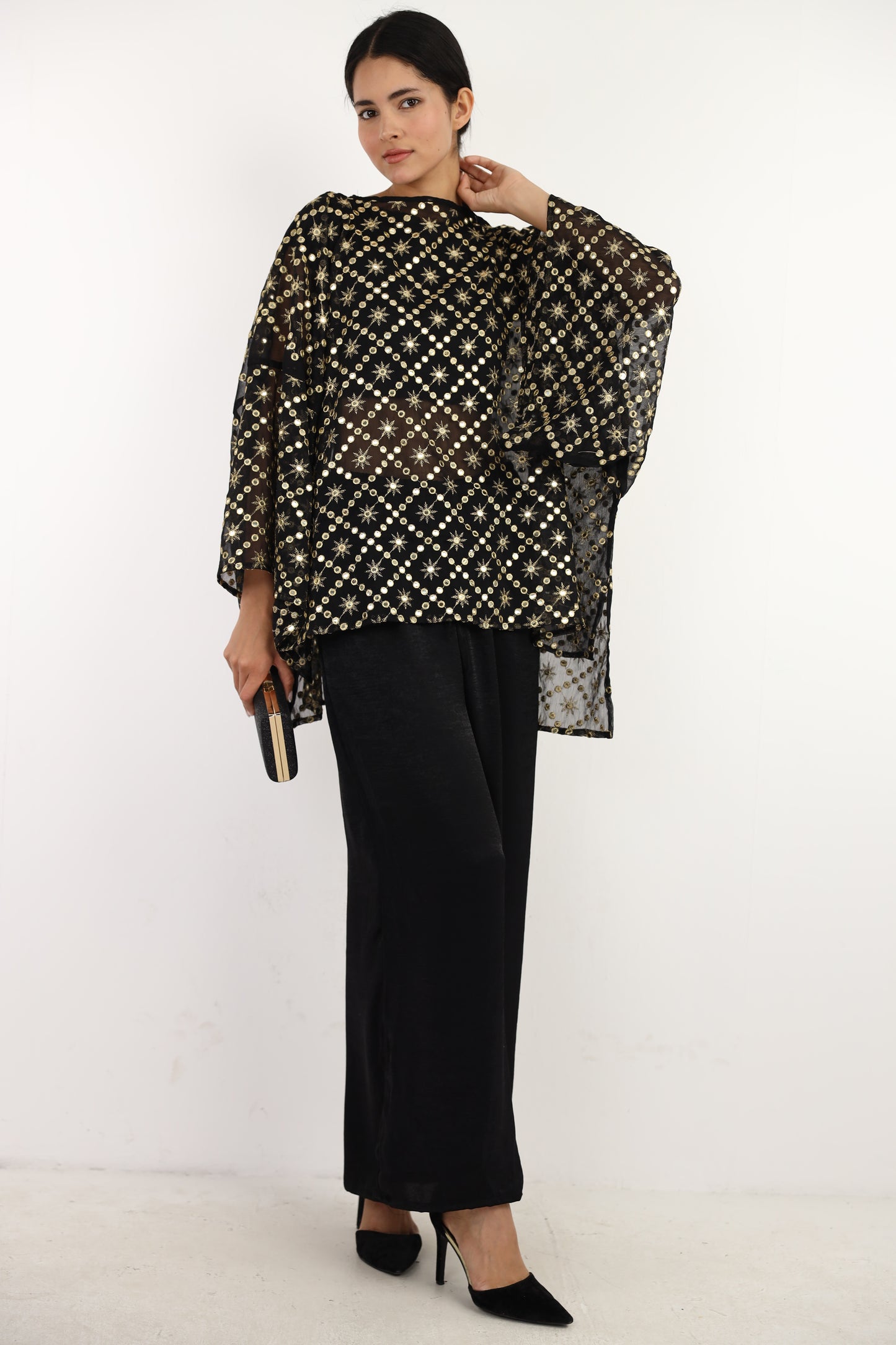 Fantasy mirror top in black