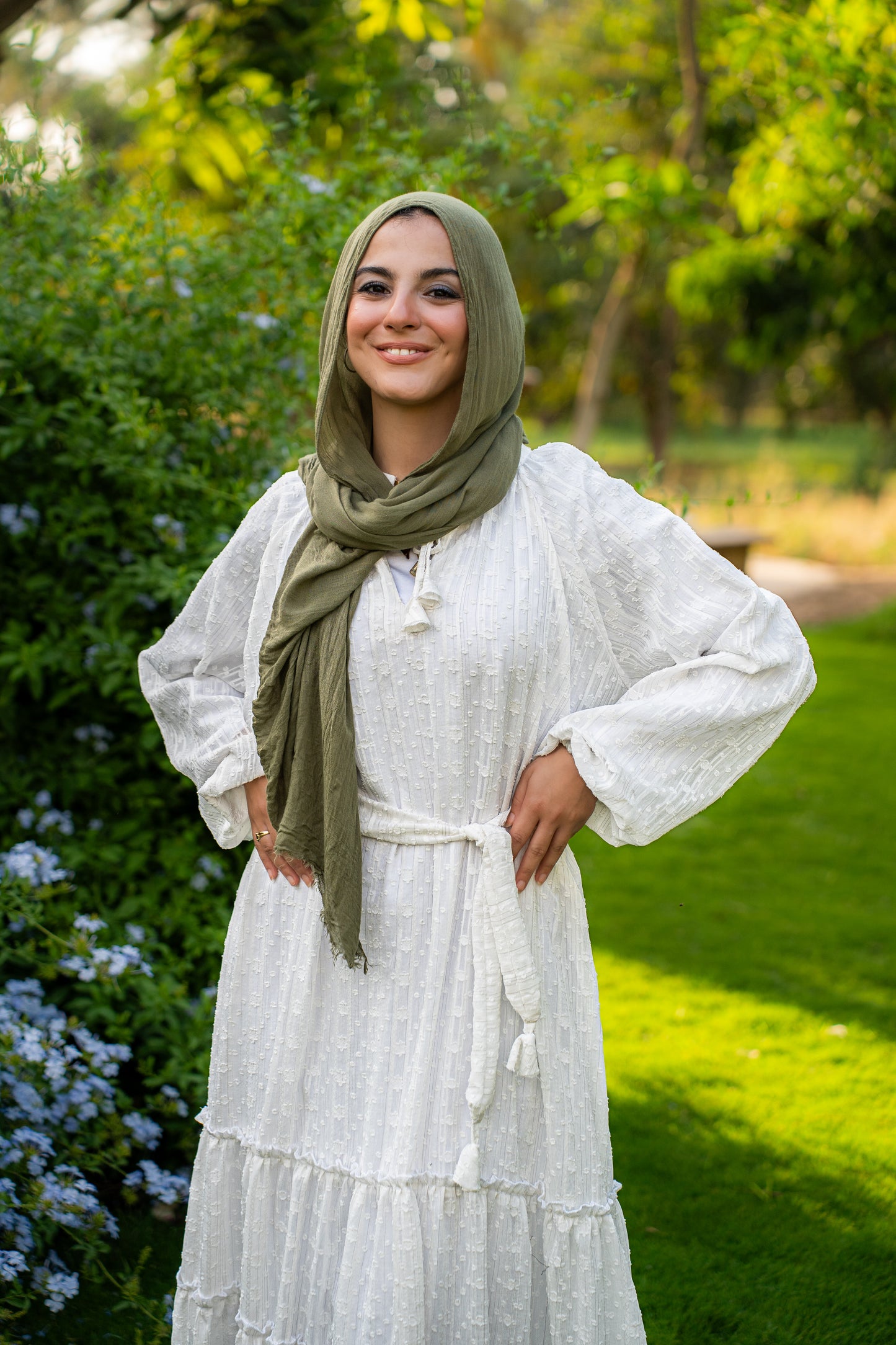 Summer day dress in white