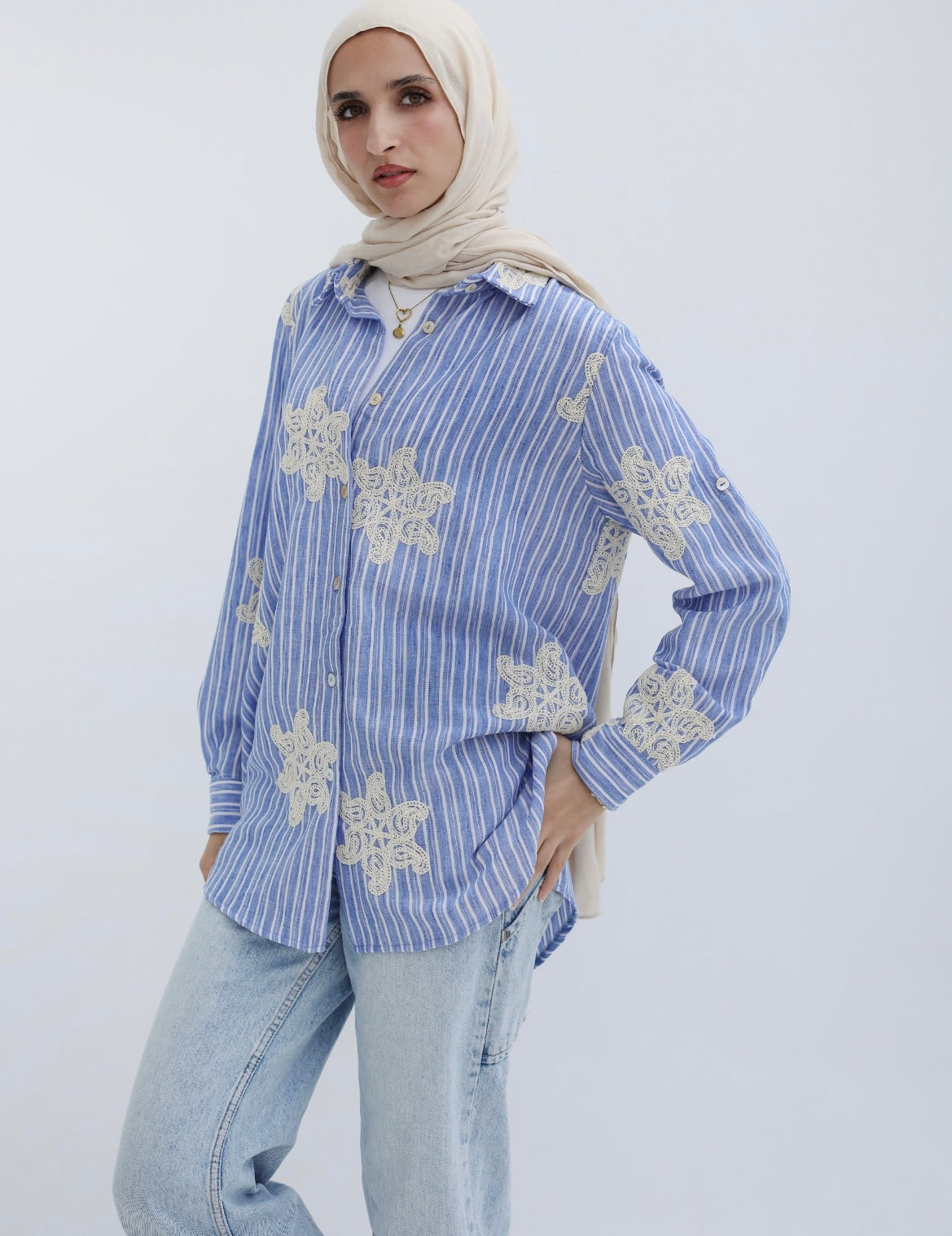 Blue Lagoon Crochet Shirt