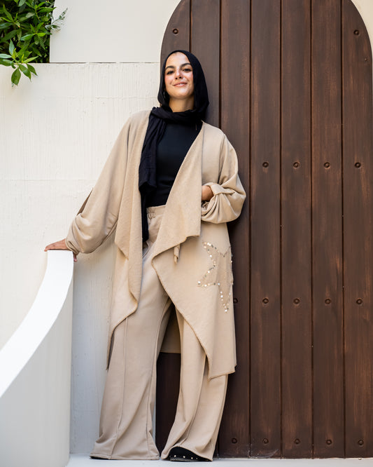 Star allure cardigen in beige