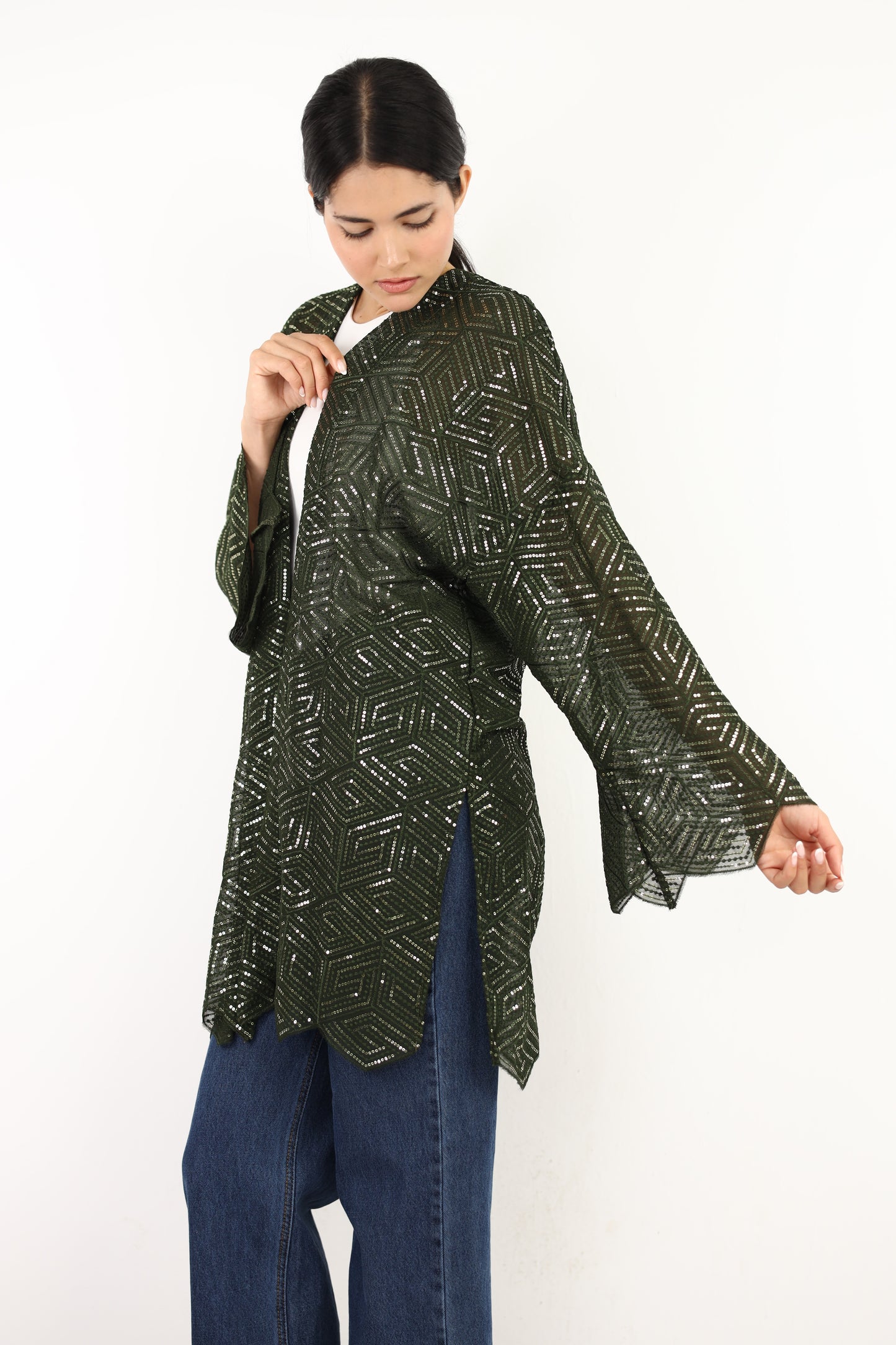 Full moon cardigen in olive