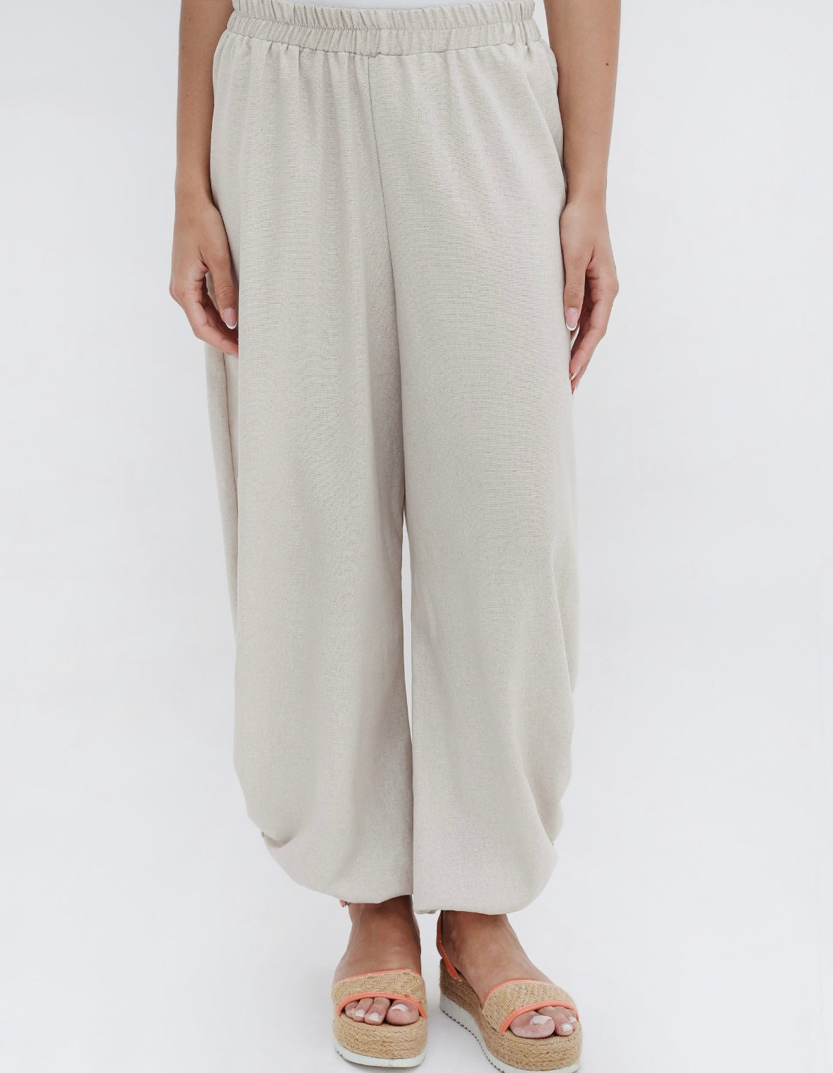 Ballon Beige Linen Pants