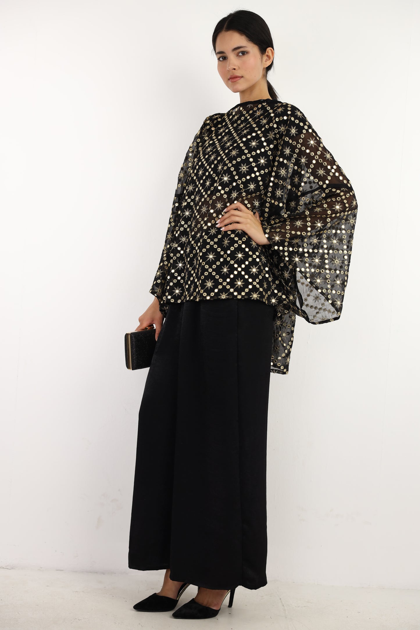 Fantasy mirror top in black