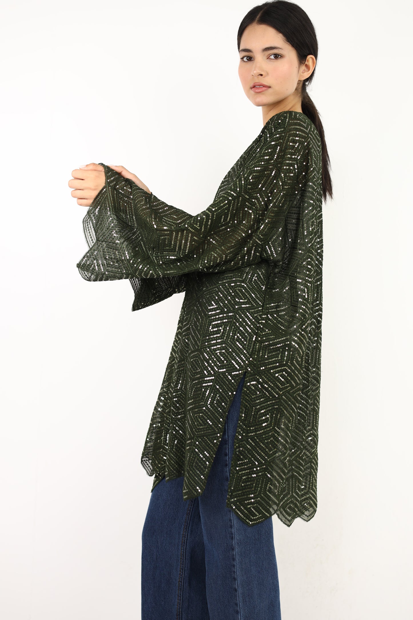 Full moon cardigen in olive