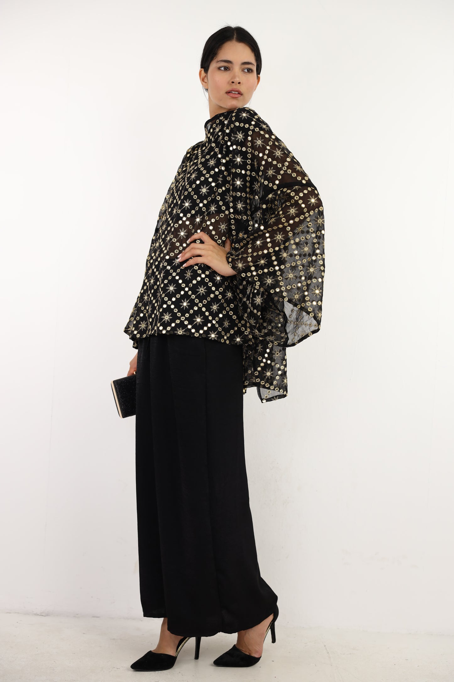 Fantasy mirror top in black