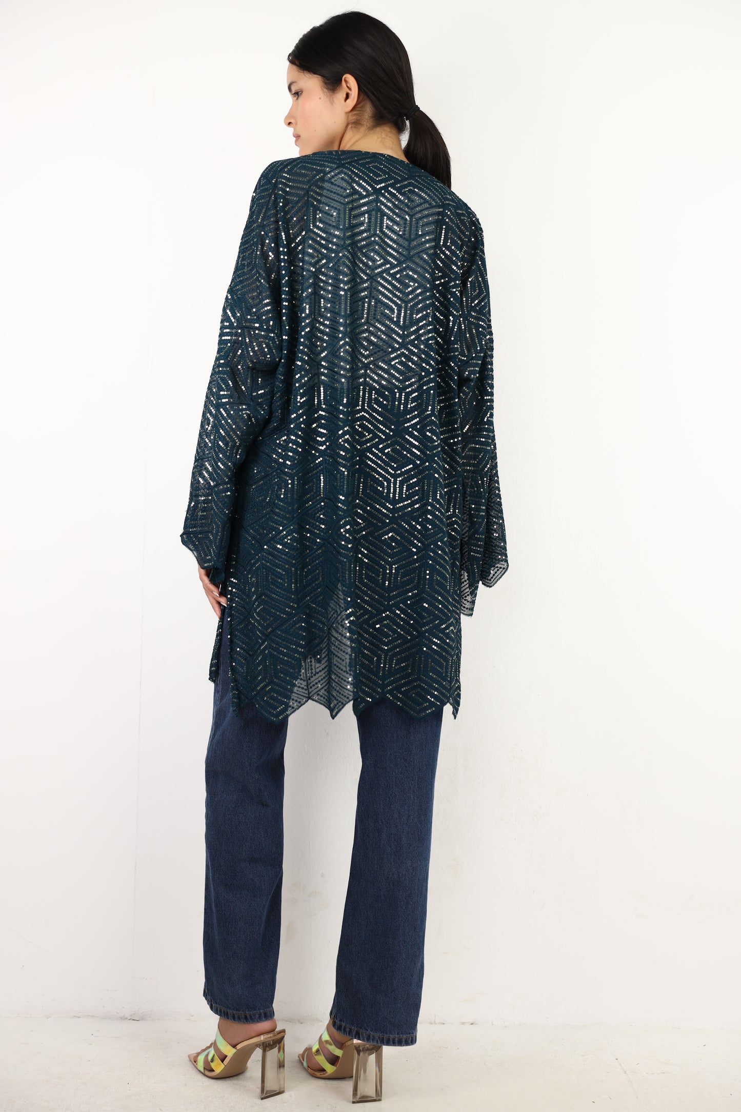 Full moon cardigen in petrol blue