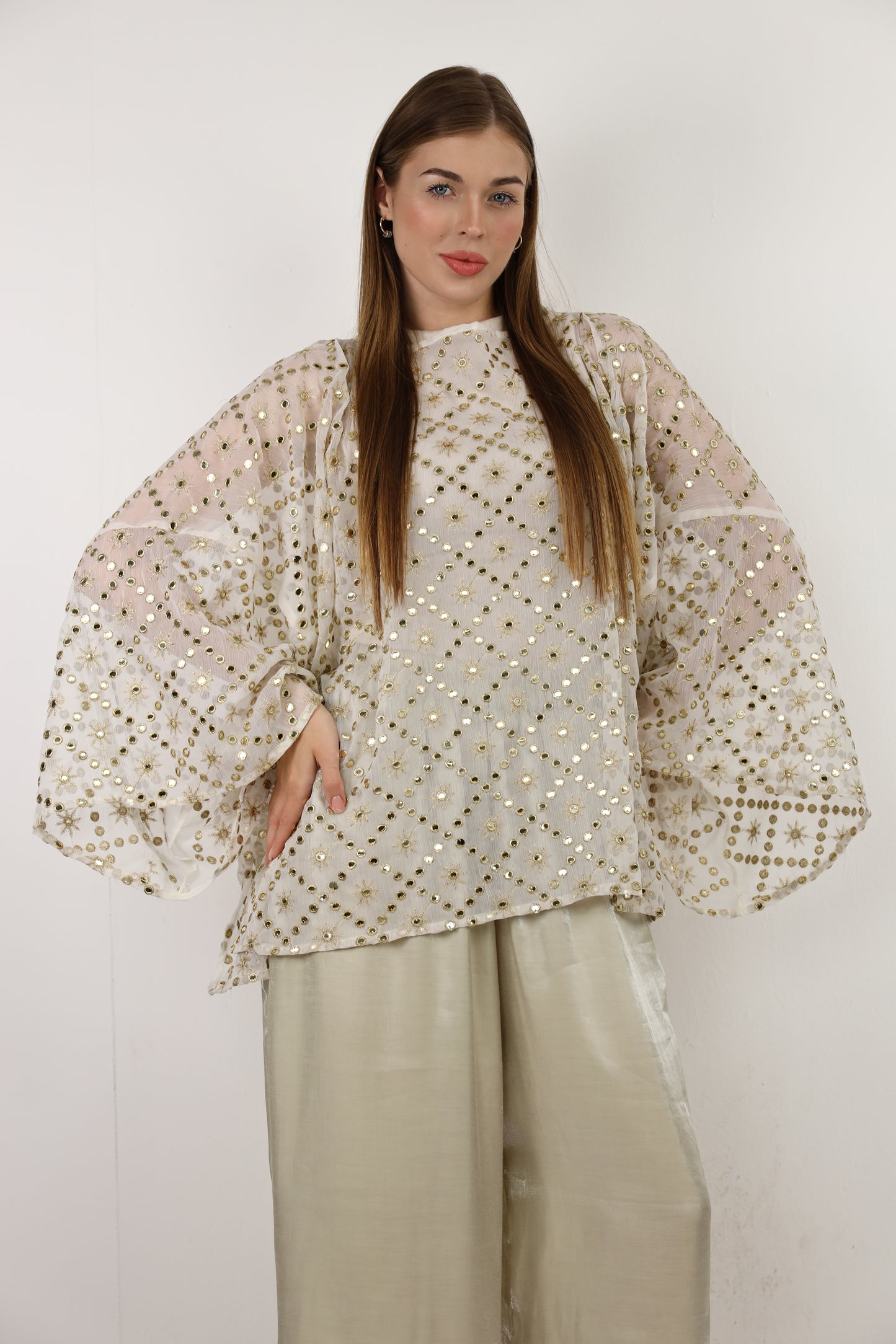 Fantasy mirror top in offwhite