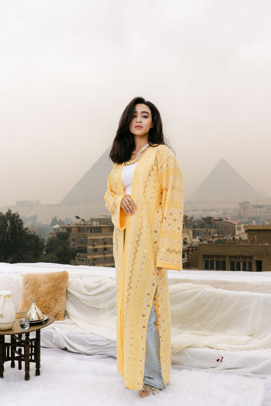 Jamila kaftan in yellow