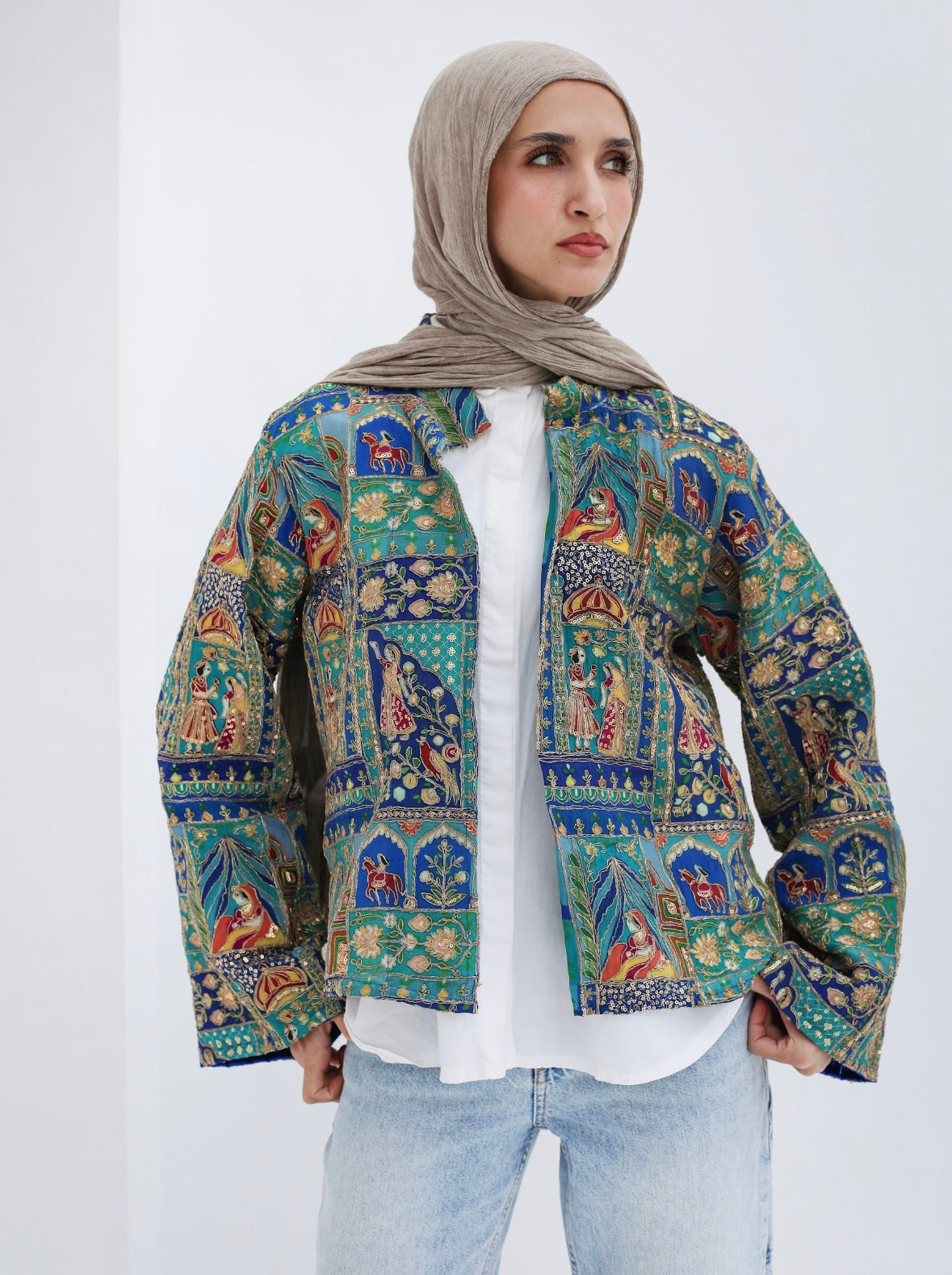 Mehraja jacket in turquoise