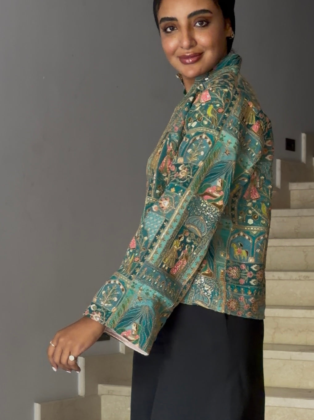 Mehraja jacket in turquoise