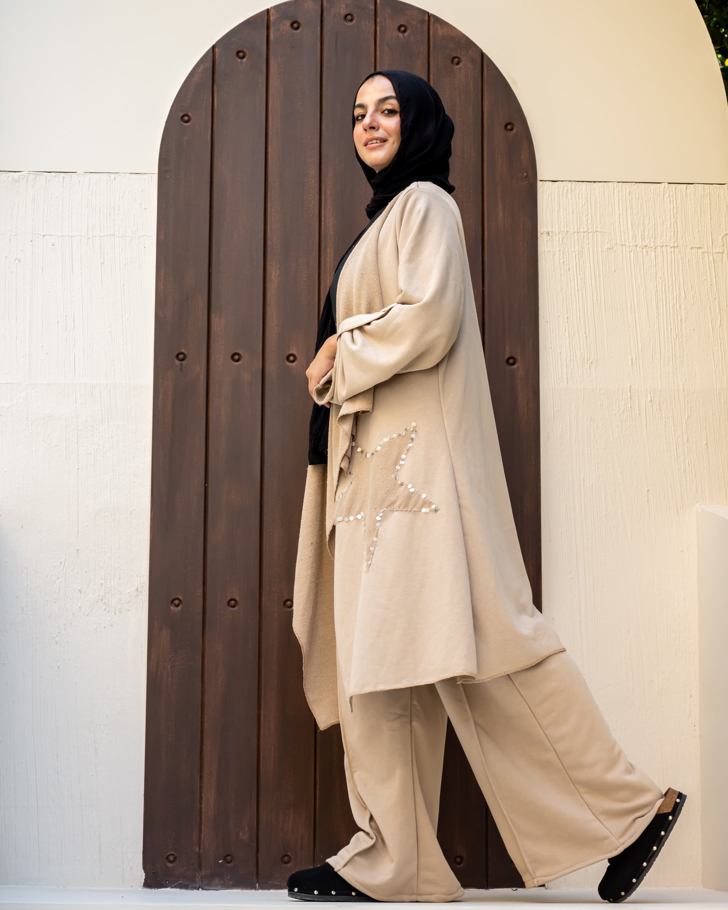 Star allure cardigen in beige