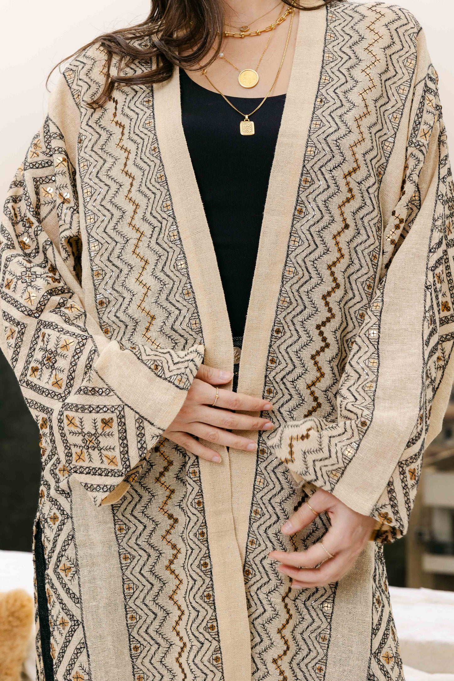 Jamila kaftan in beige