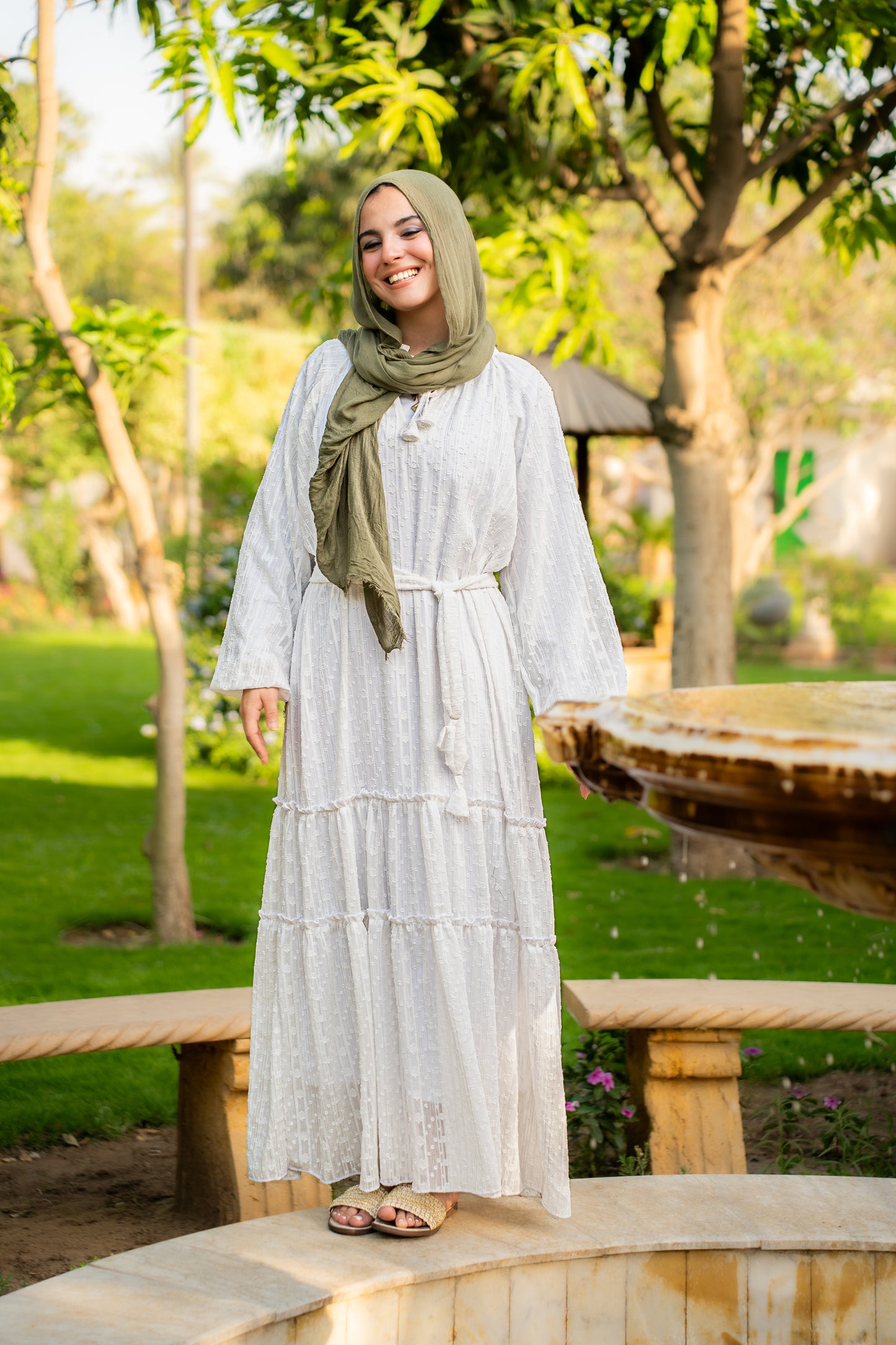 Summer day dress in white