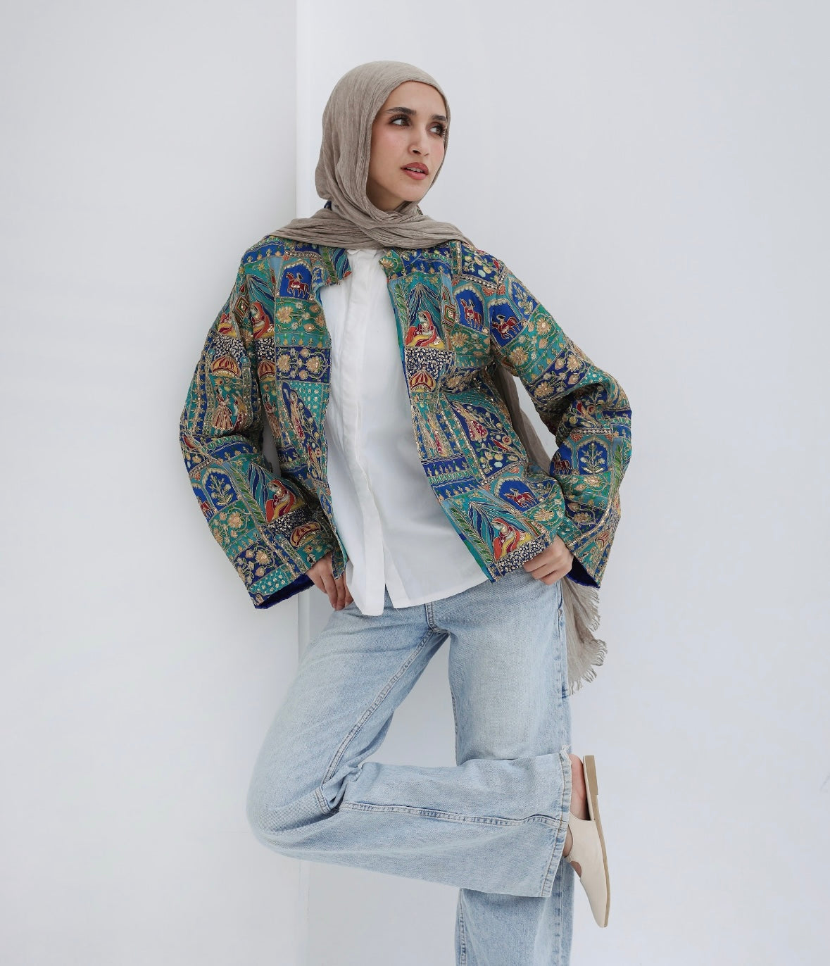 Mehraja jacket in turquoise
