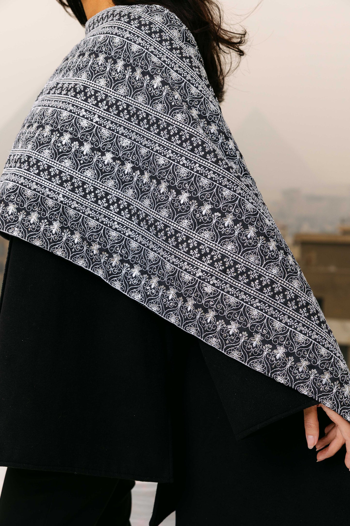 Amber jacket with attachable scarf