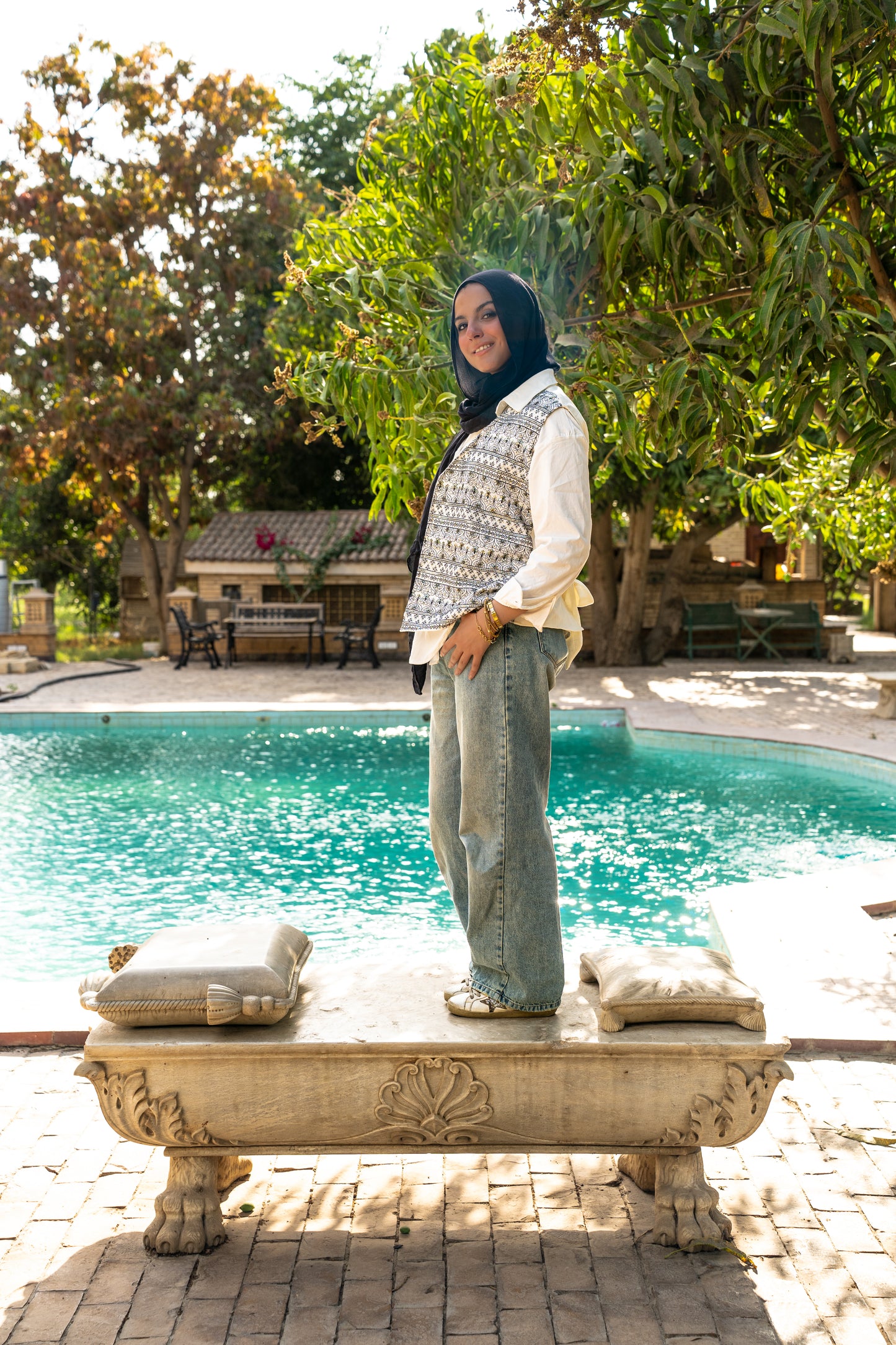 Arabesque vest in offwhite