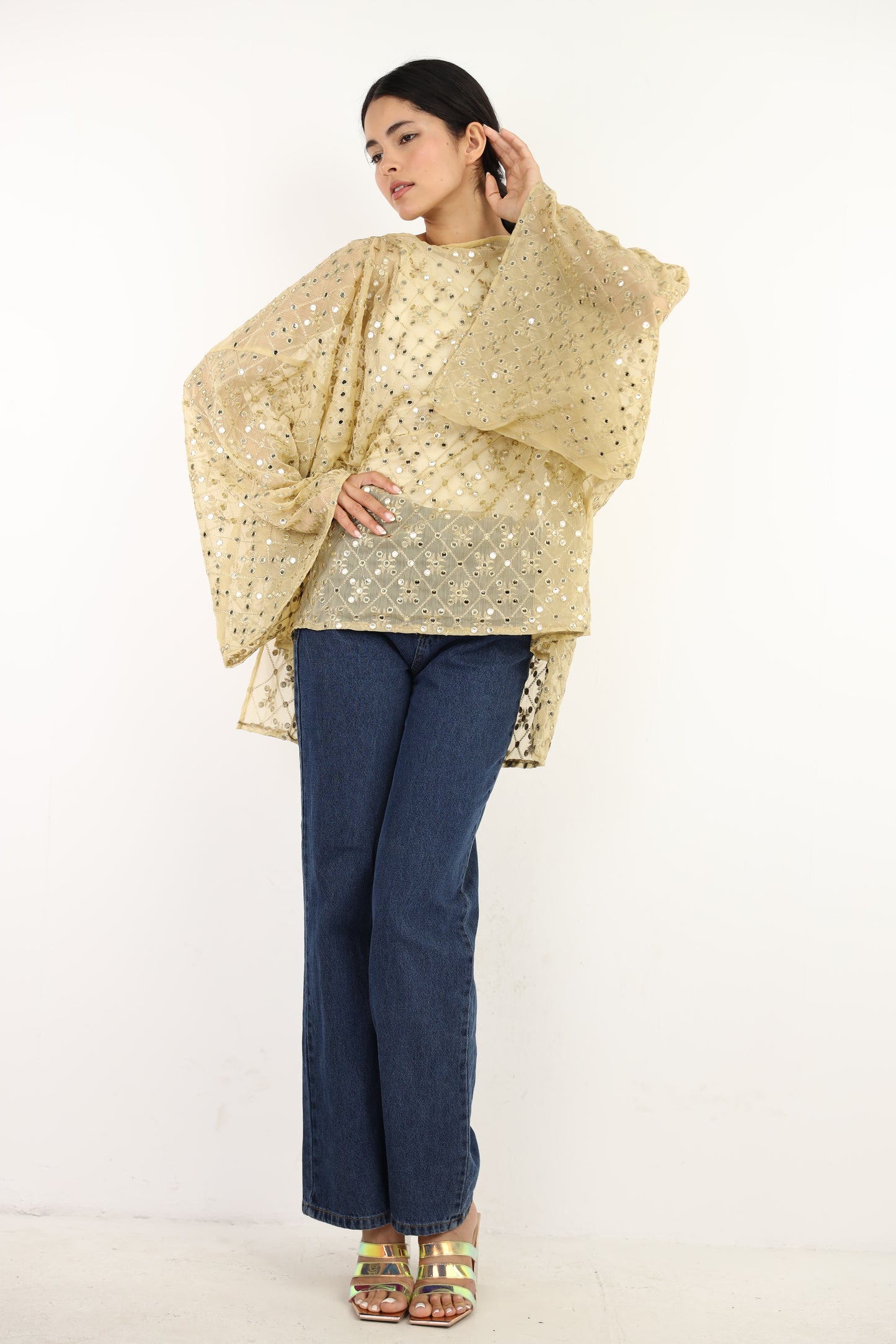 Fantasy  mirror top in beige