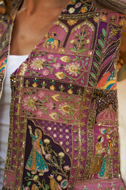 Boho vest in purple