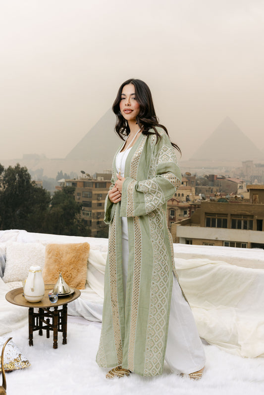 Jamila kaftan in mint green