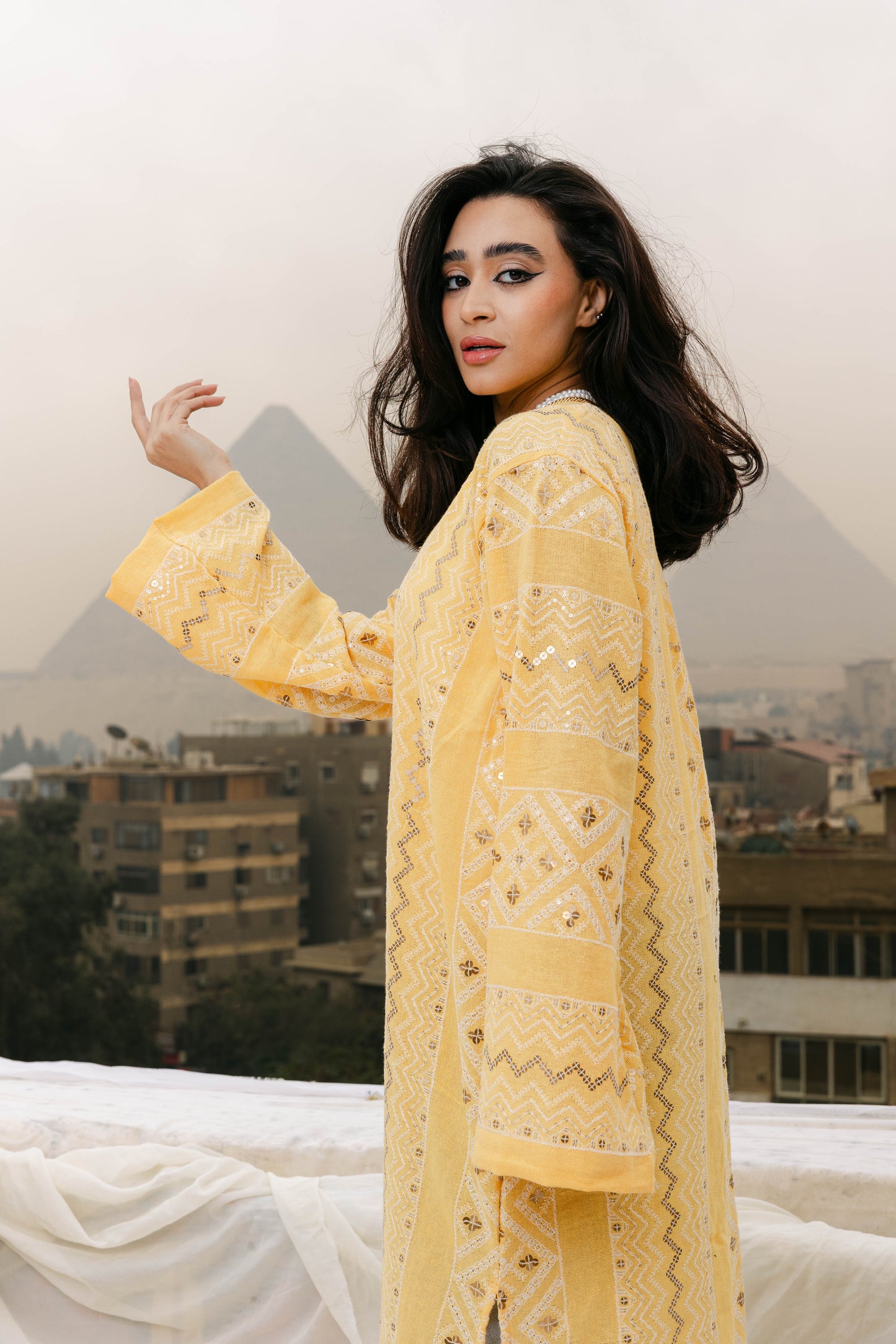 Jamila kaftan in yellow