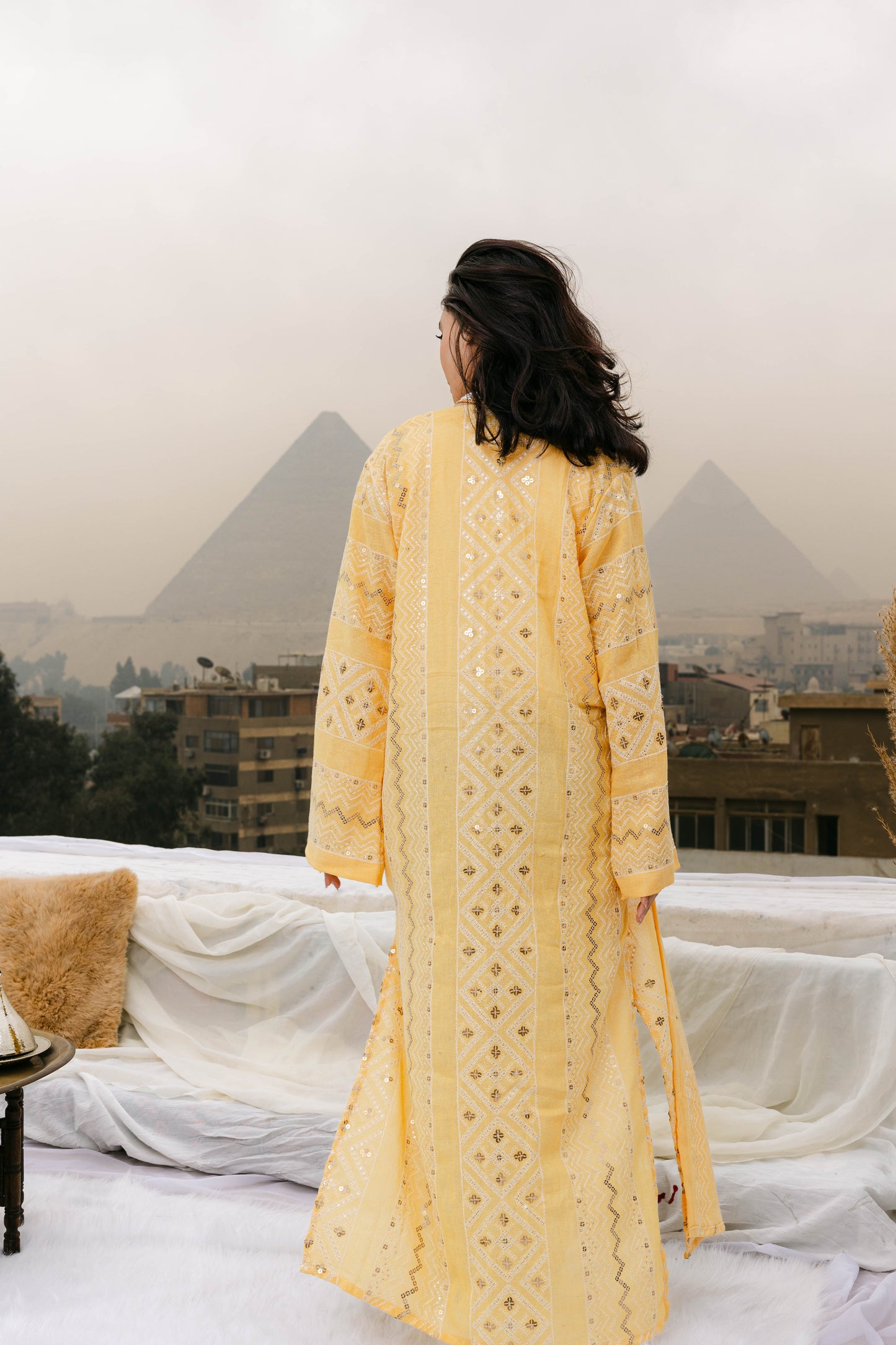 Jamila kaftan in yellow