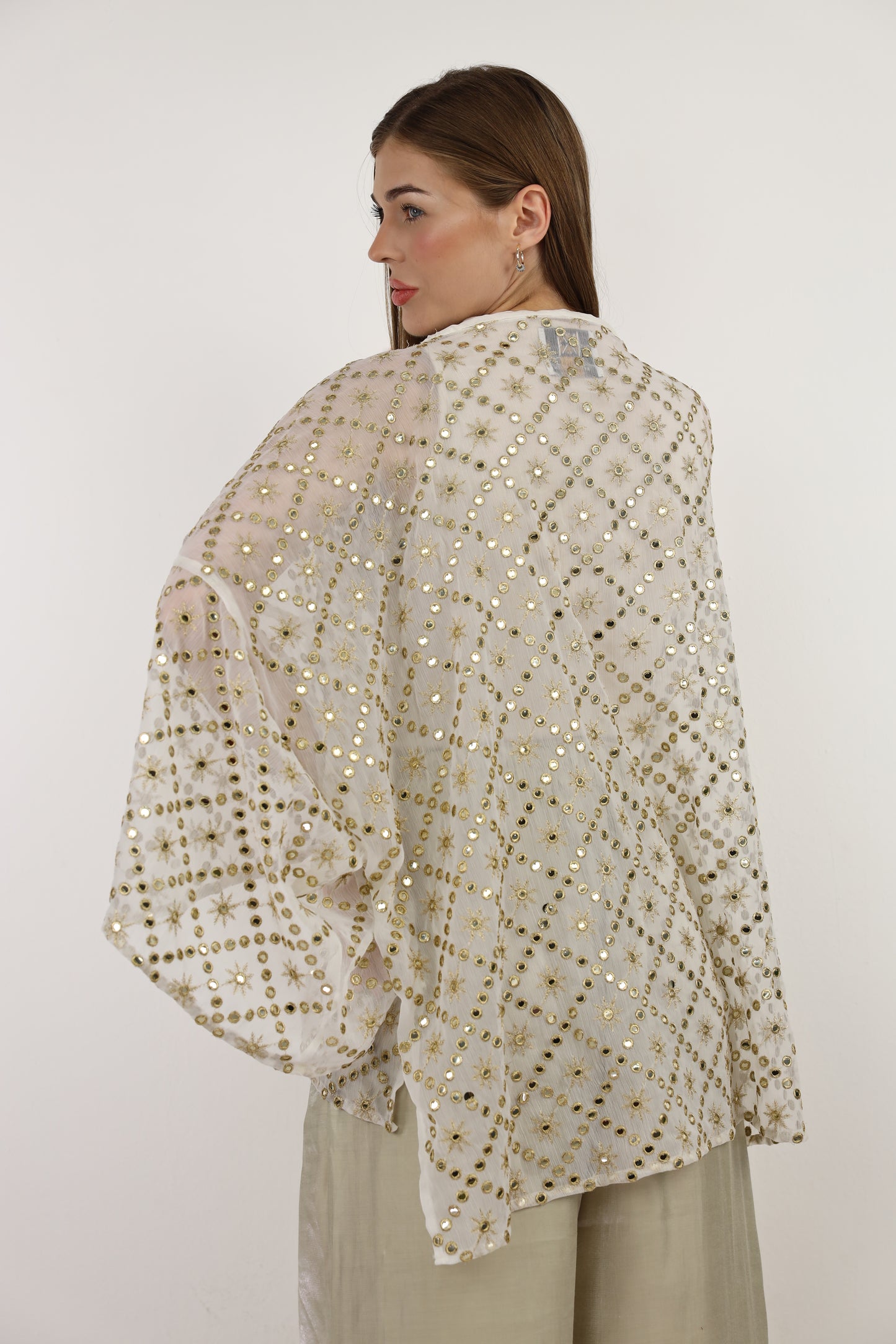 Fantasy mirror top in offwhite