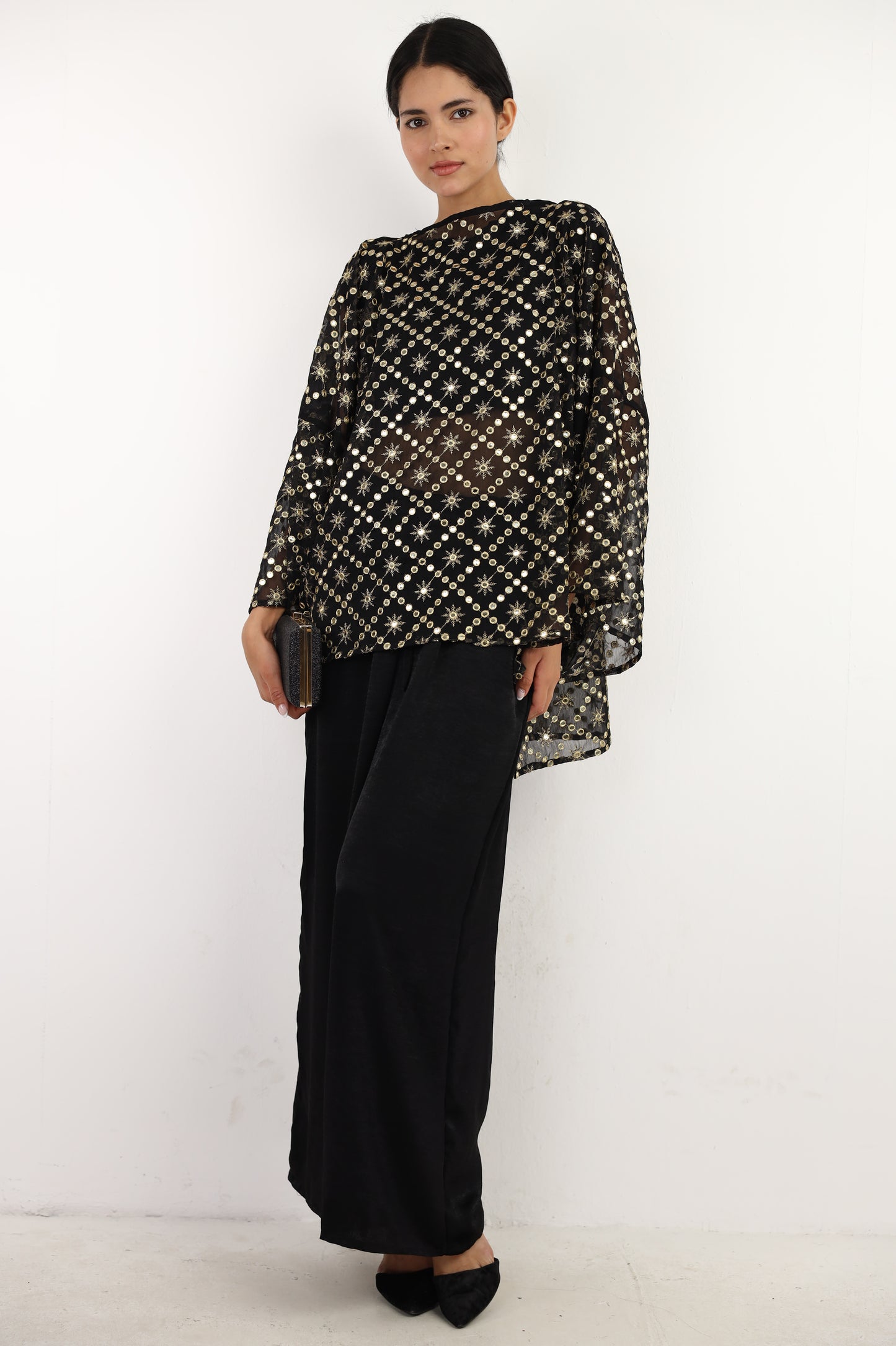 Fantasy mirror top in black