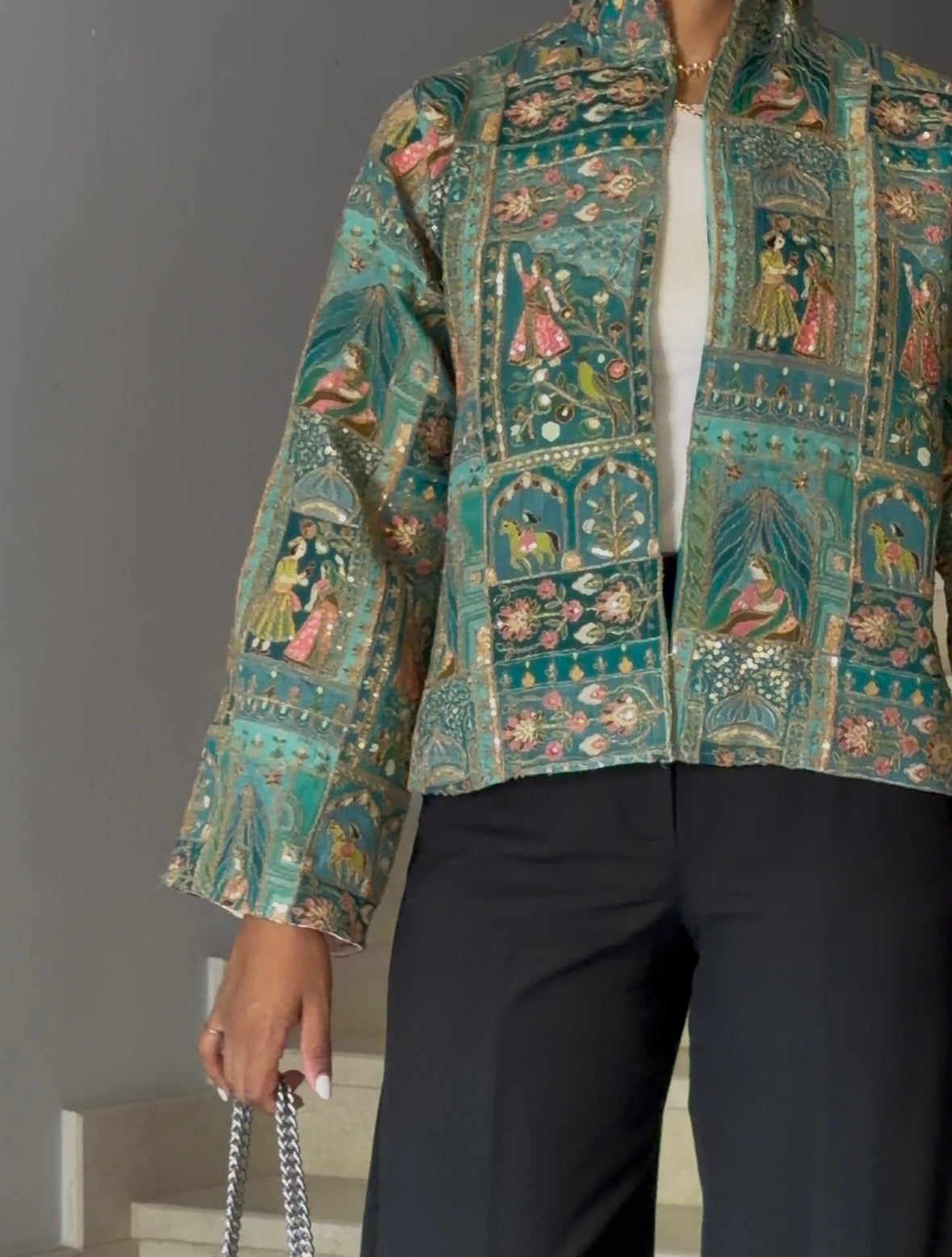 Mehraja jacket in turquoise