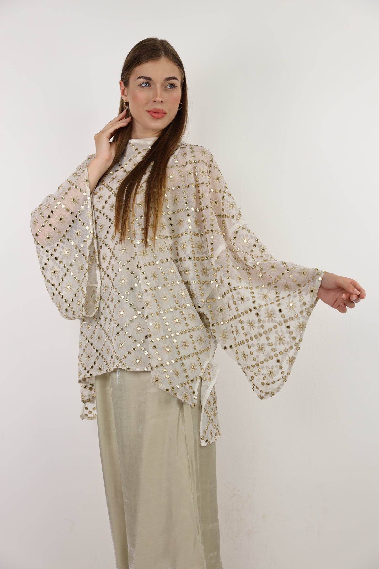 Fantasy mirror top in offwhite